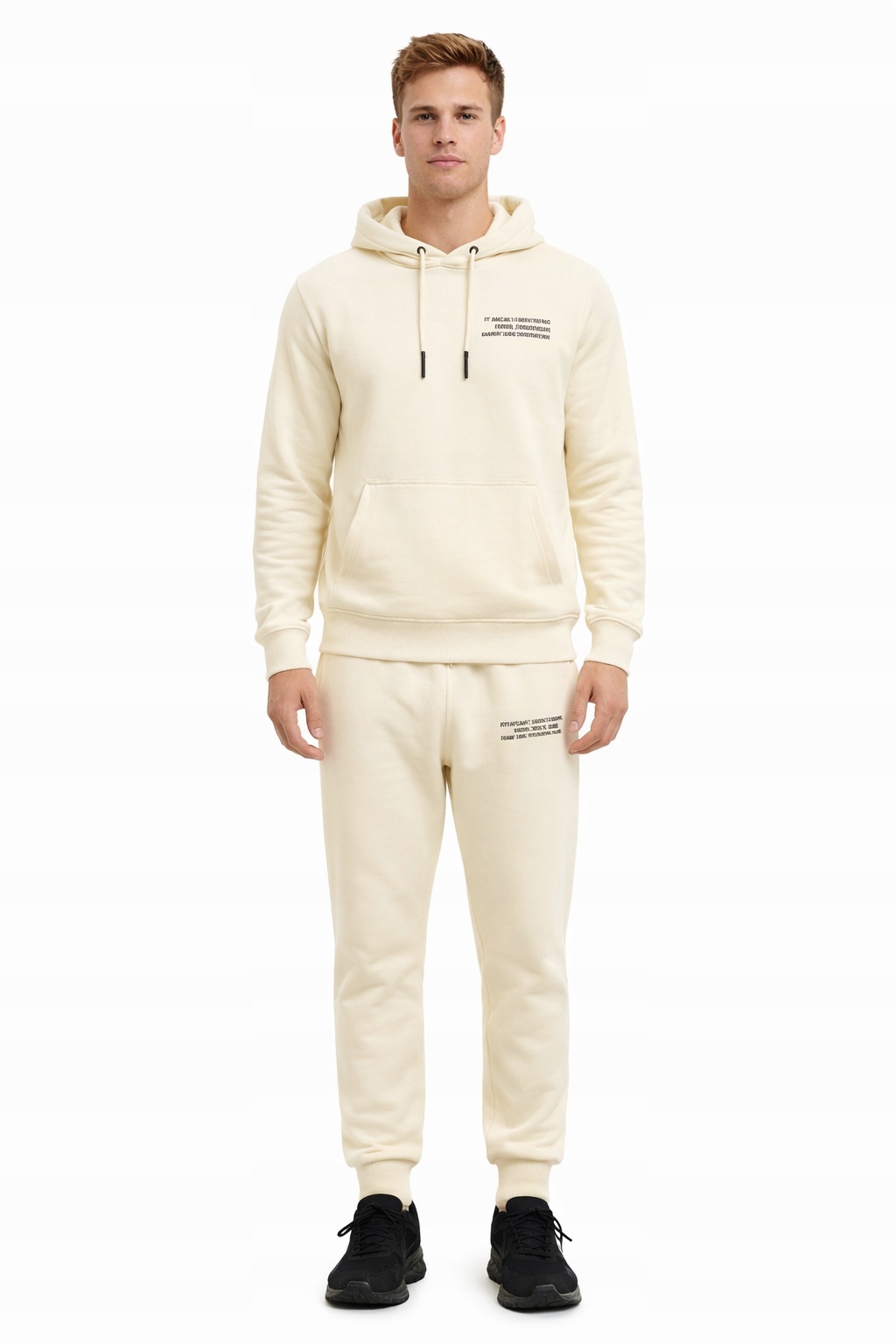 Brave Soul Béžová Tepláková Souprava S Potiskem A Kapucí M I4B