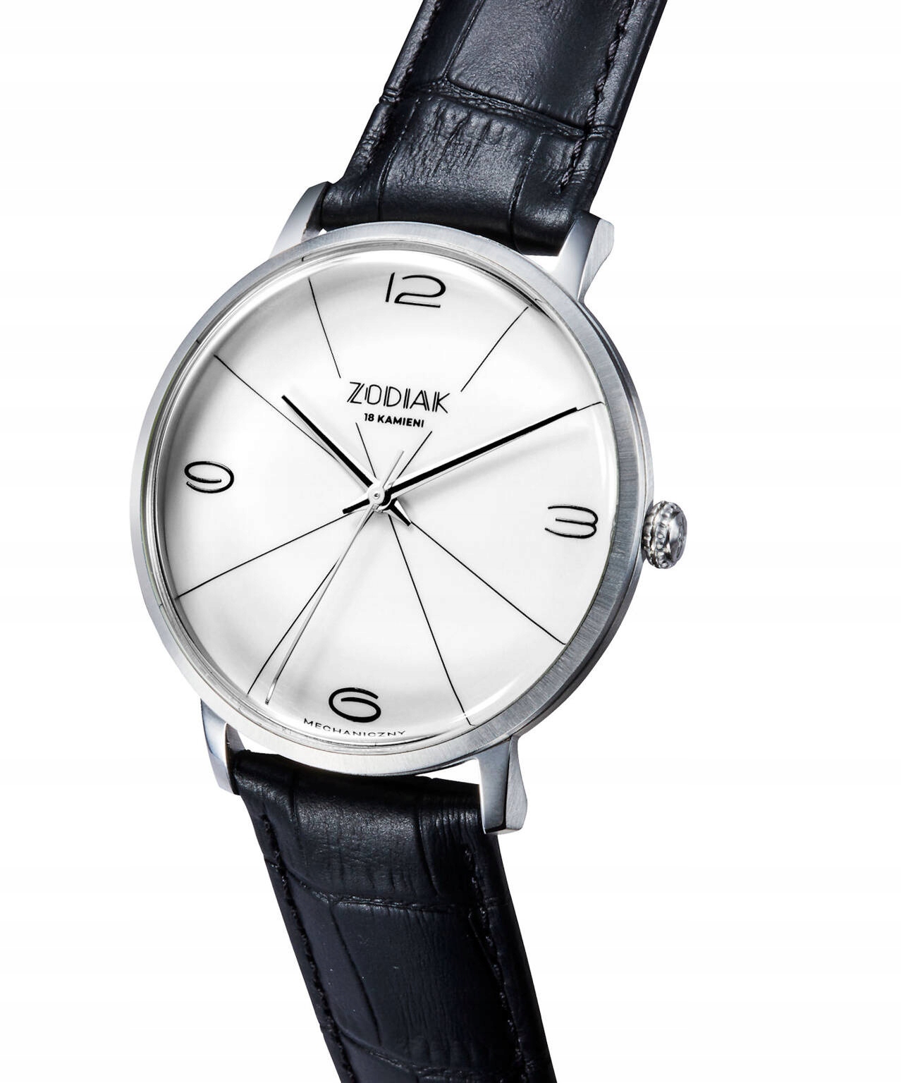 Pánské Elegantní Polský Mechanické Hodinky Błonie Zodiac Bílé