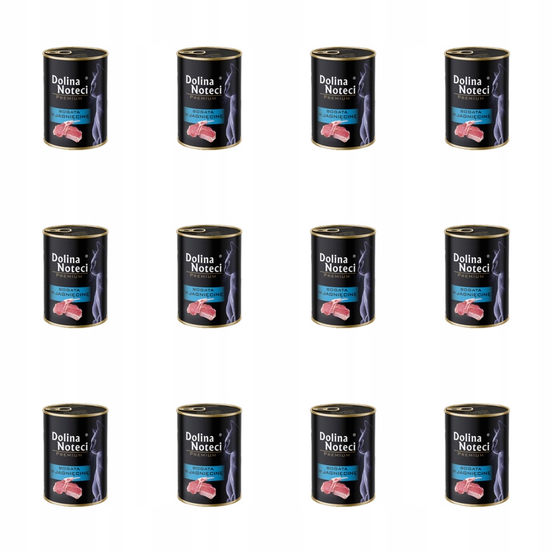 Dolina Noteci Premium Vlhké krmivo konzerva pro kočky jehněčí 400 g X12