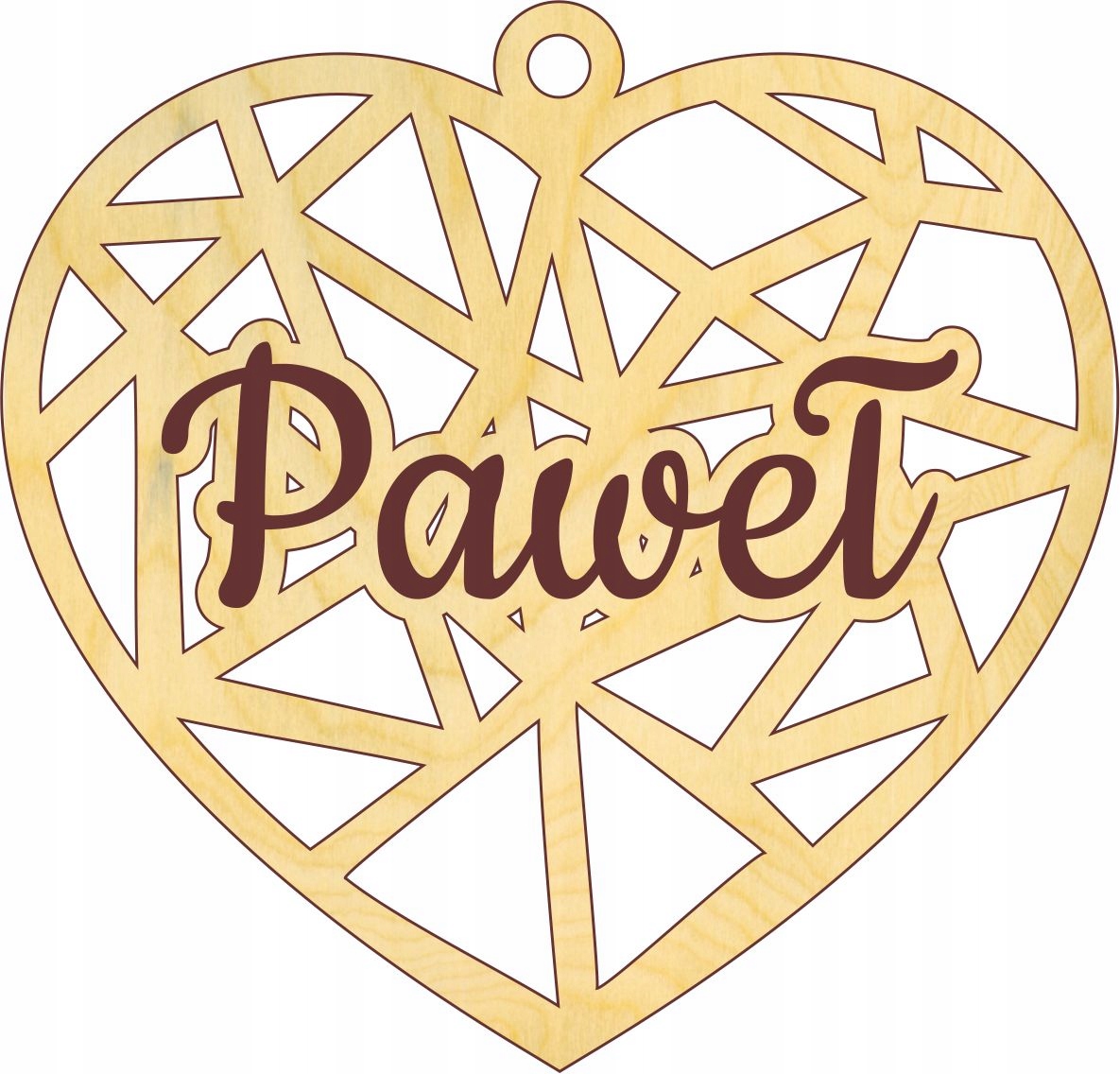 BOMBKA Z TWOIM IMIENIEM AŻUROWA DREWNIANA GRAWER