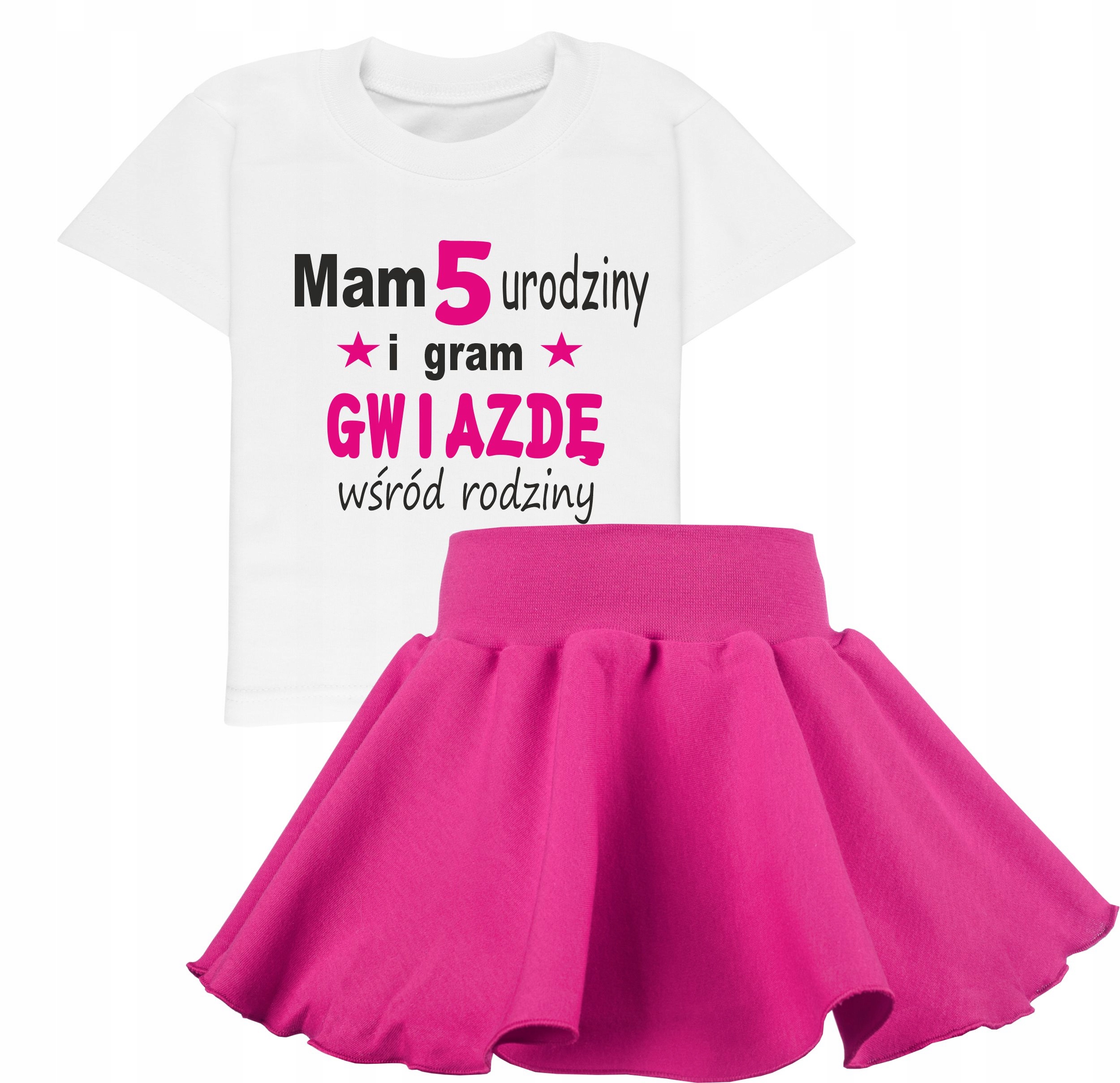 

Komplet, koszulka i spódniczka na 5 urodziny sesję