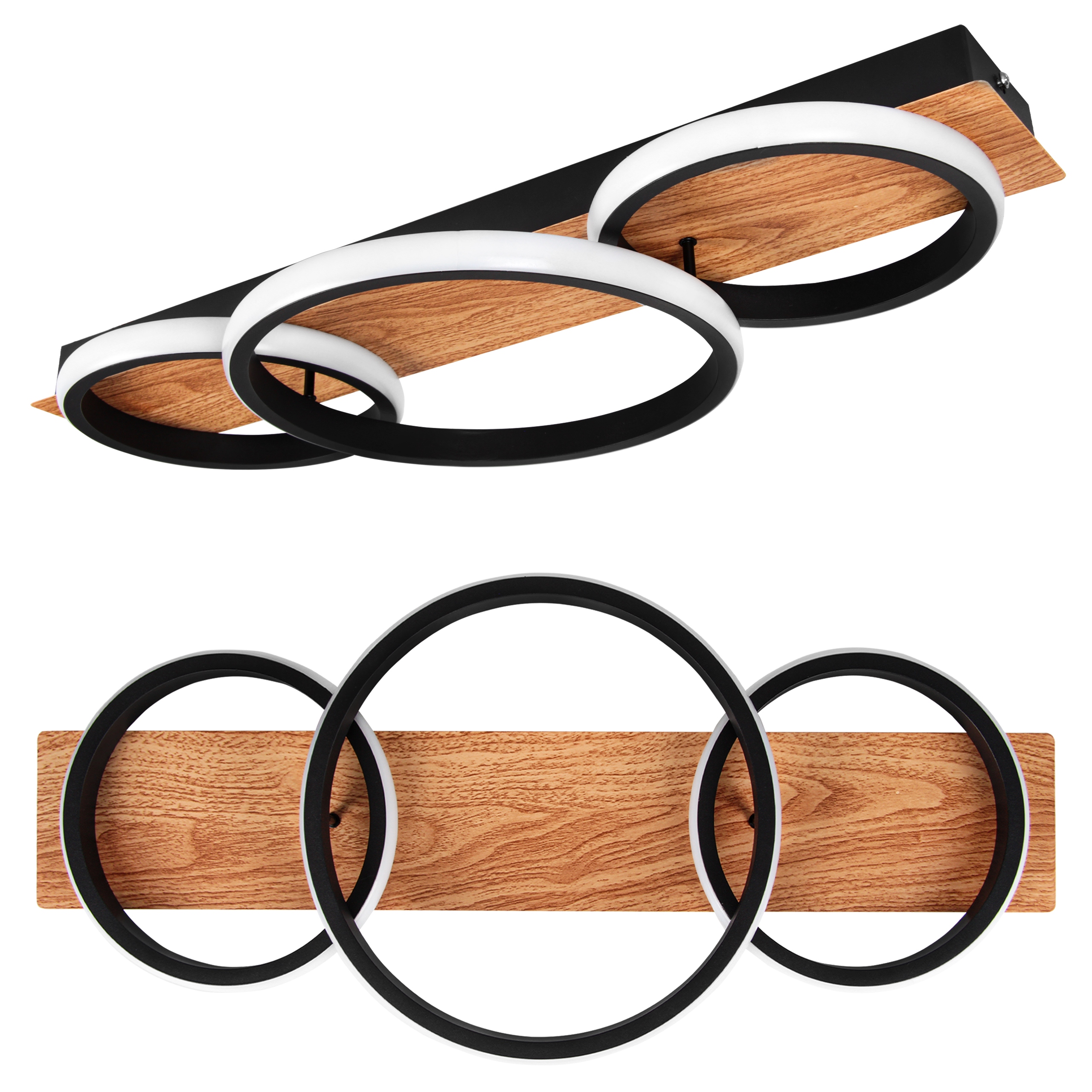 Led závesná lampa luster stropné svietidlo 25W 4000K čierna drevo Xudo