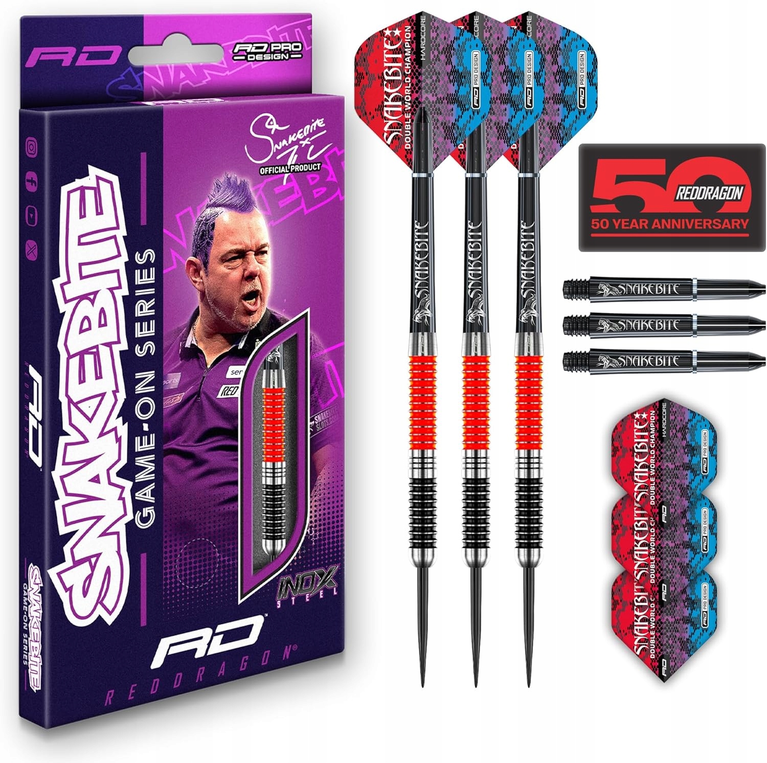 Rzutki Lotki do Darta 3 szt Peter Snakebite Wright 20gr. Red Dragon Dart