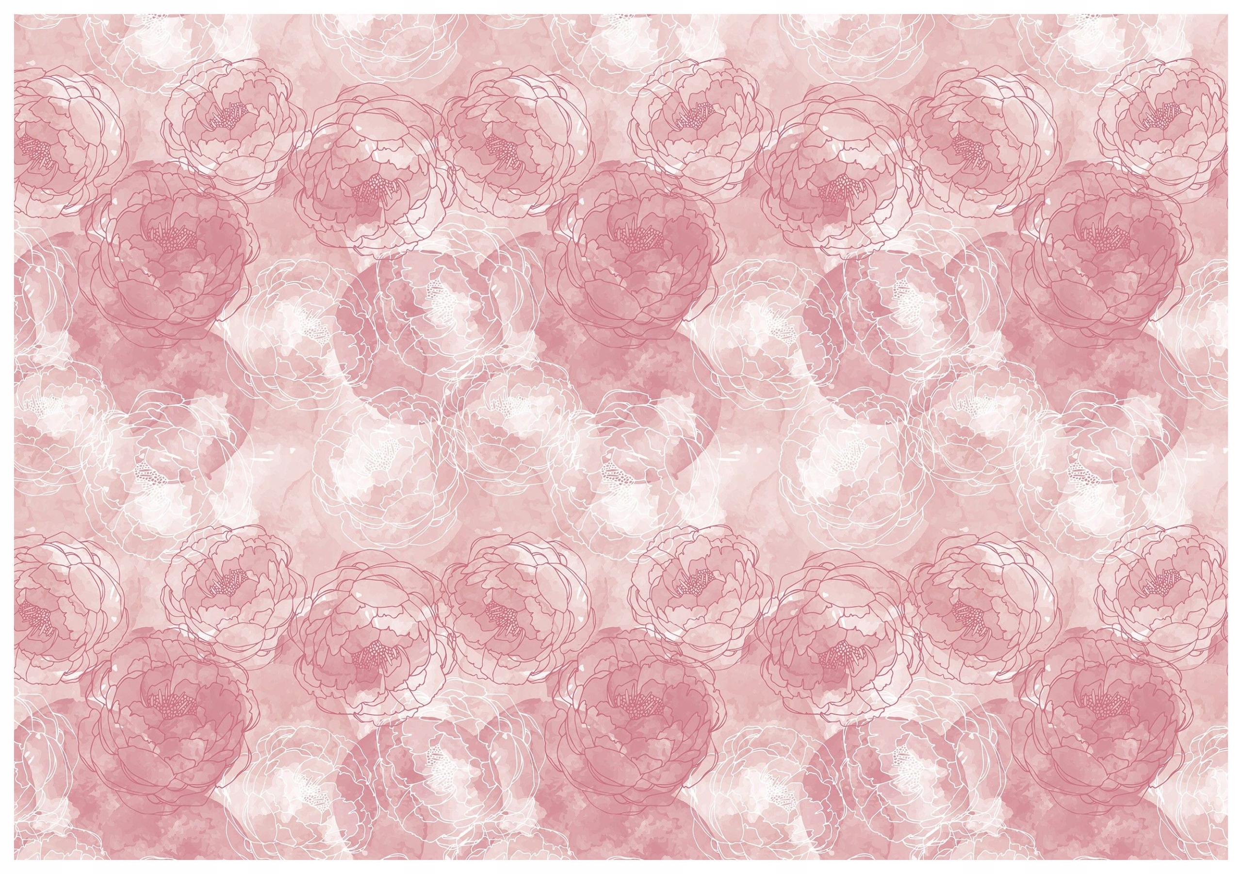 Fototapeta vlies Ružové pivonky akvarelové pastelové 400x280 pokoj lepidlo