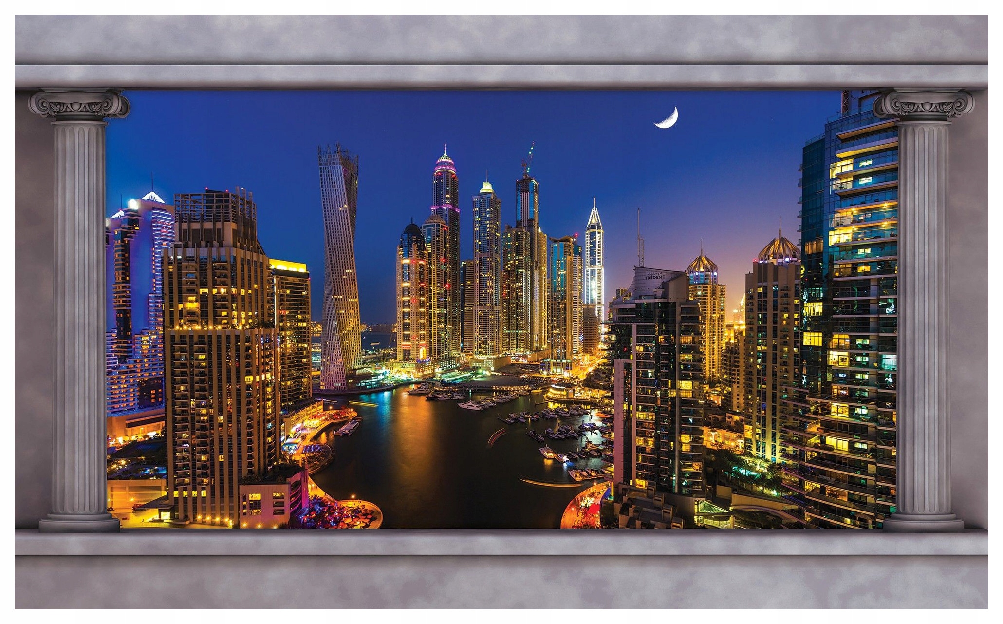 Fototapeta Město v noci mrakodrapy vinylová voda 254x184 lepidlo