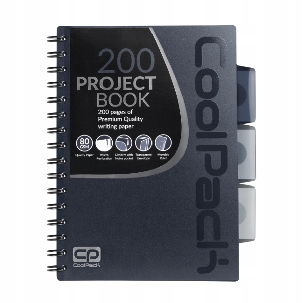 

Kołozeszyt kołobrulion A5 200stron Coolpack szary