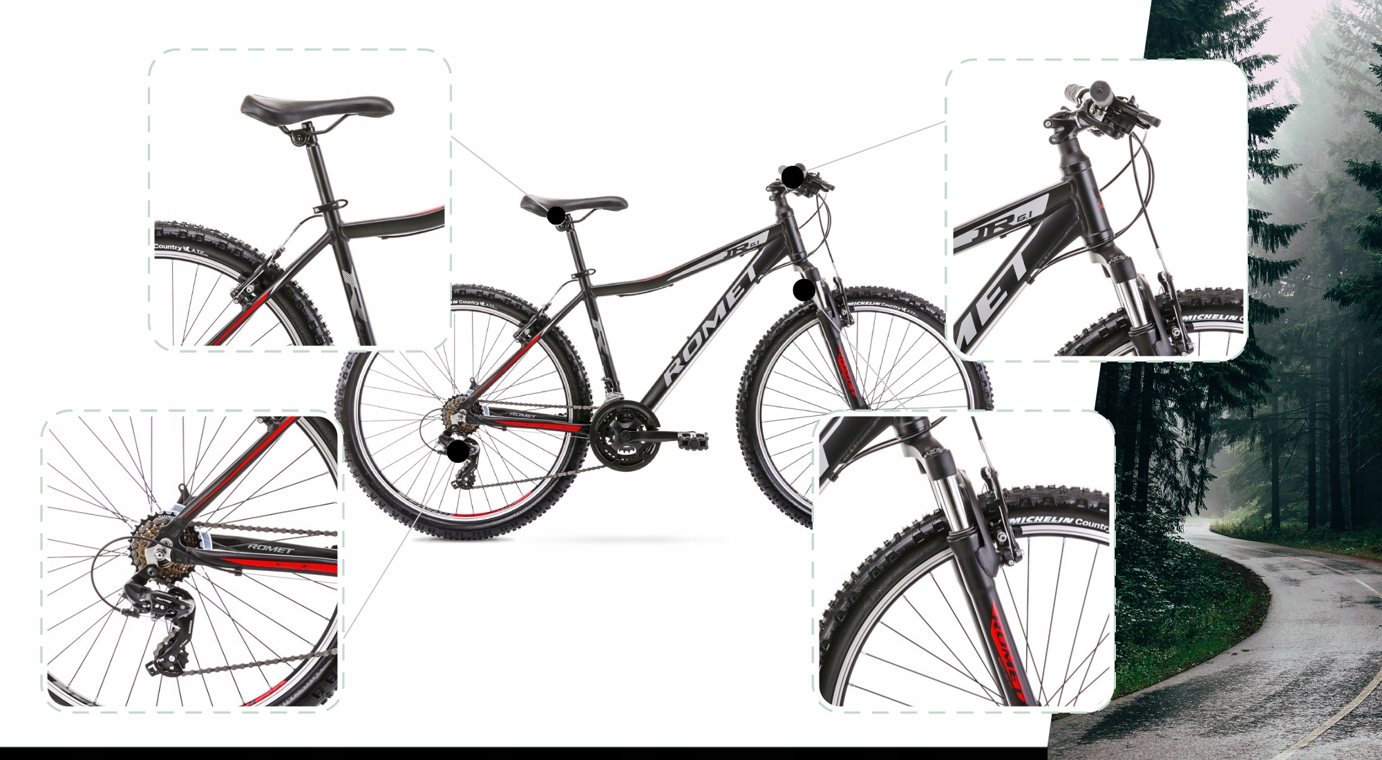 ROWER GÓRSKI MTB 26 ROMET RAMBLER JR SHIMANO ALU OŚWIETLENIE STOPKA GRATIS Stan opakowania oryginalne