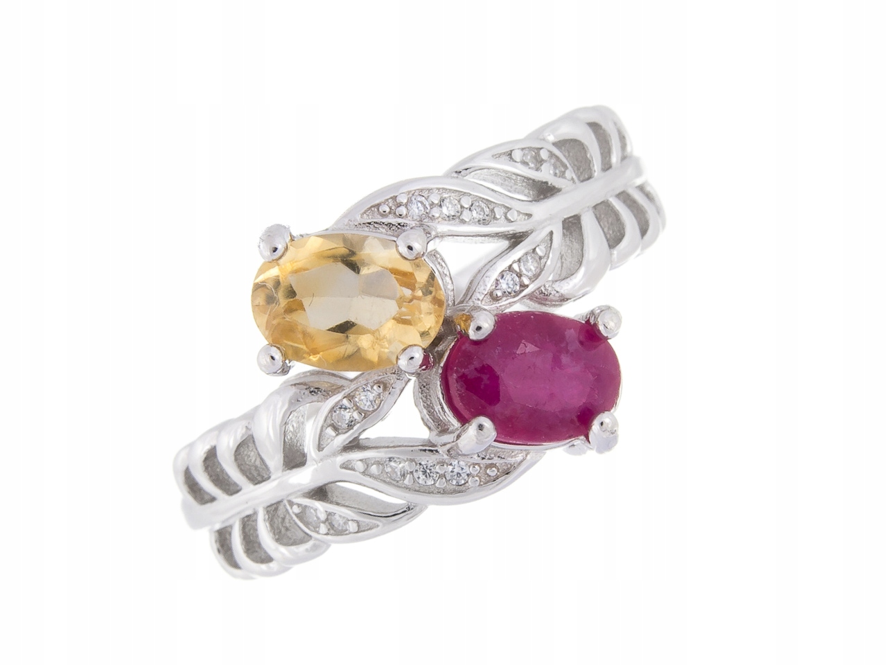 Stříbrný Prstýnek Prsten Vel 12 Citronů Rubín