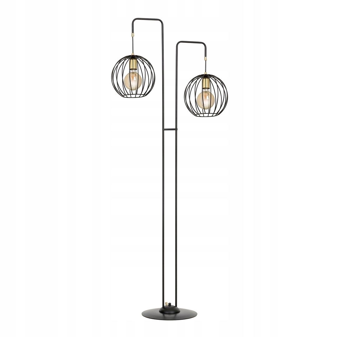 Podlahová lampa Albio LP2 Black moderná loft čierna/zlatá