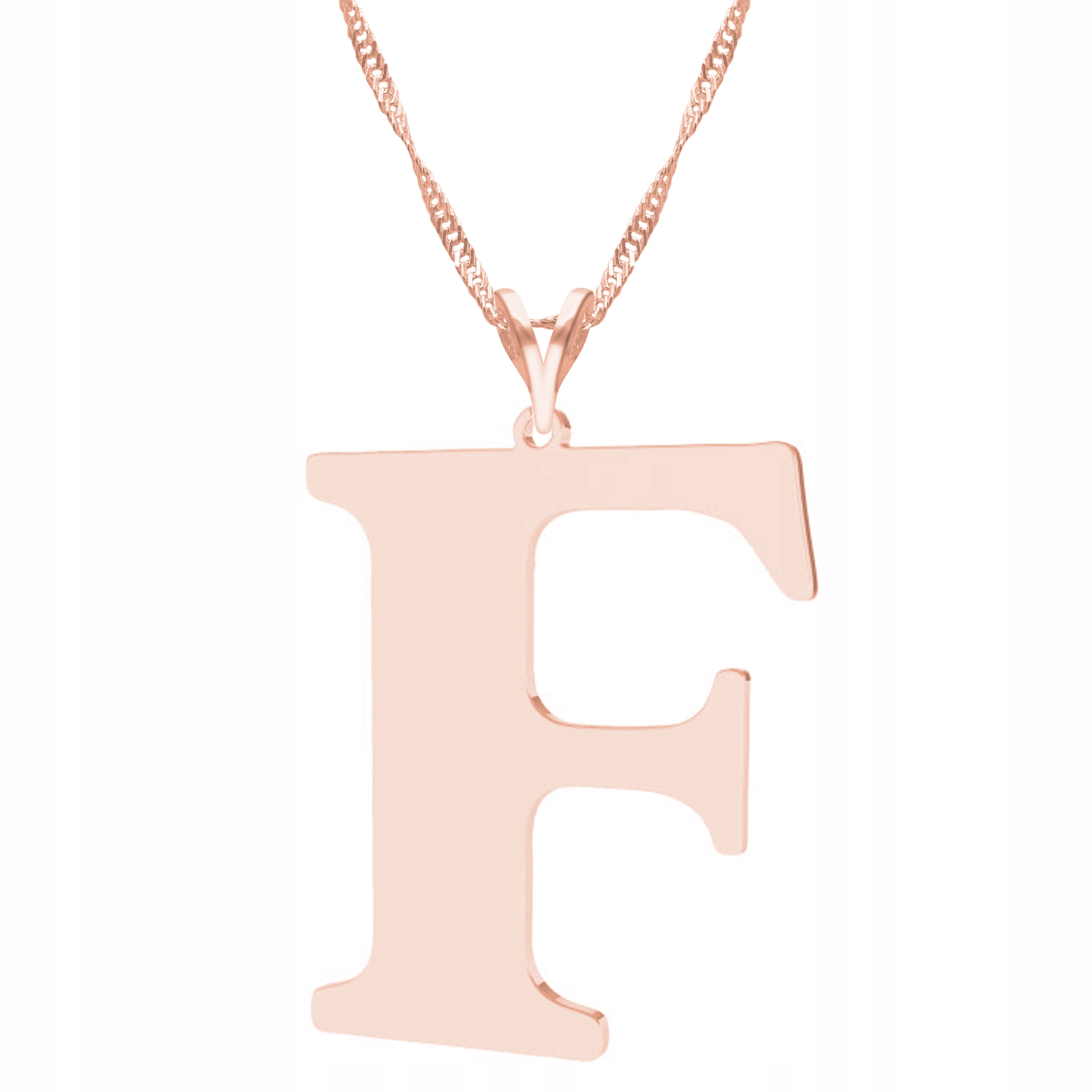 Řetízek zlatý náhrdelník 925 s velkým písmenem F