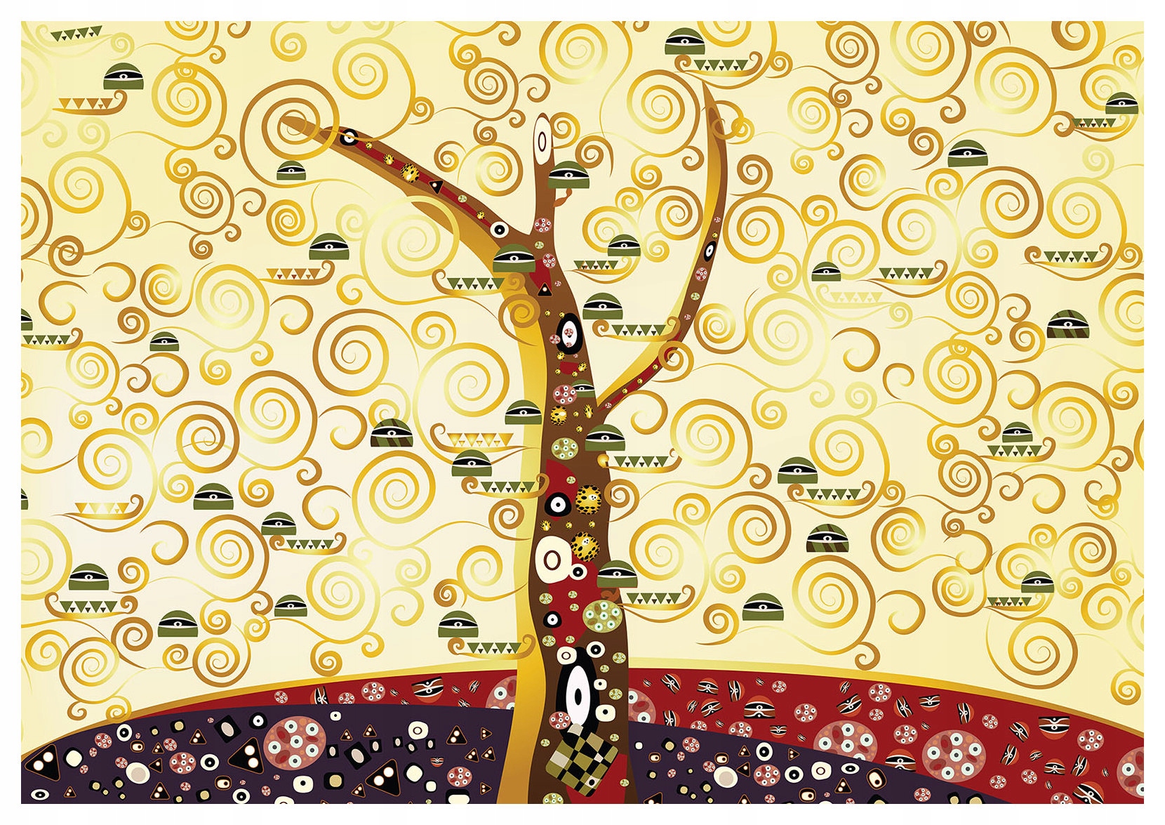 Fototapeta Strom života Klimt zlatý modern vinylová 368x280 lepidlo