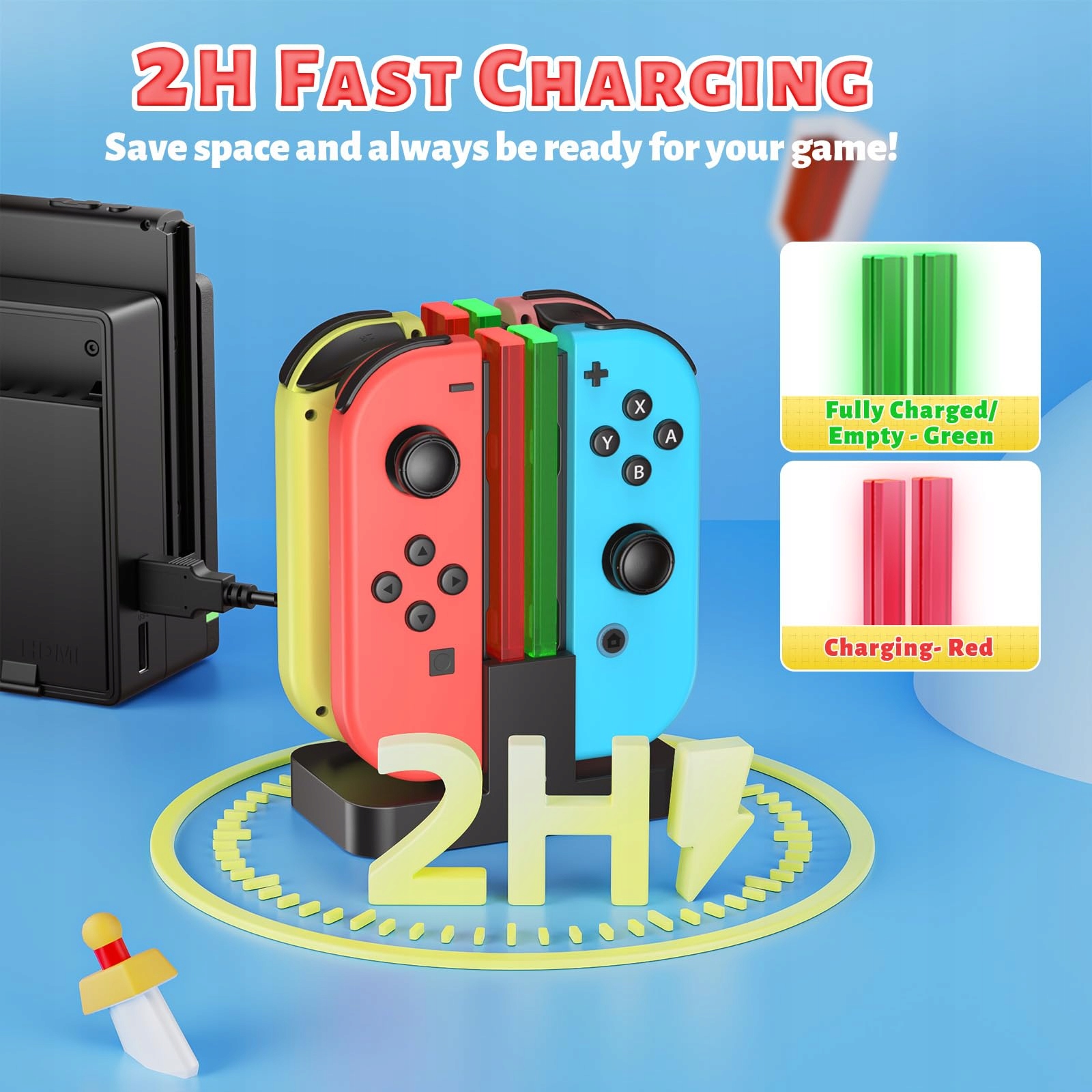 FASTSNAIL Stacja ładująca do kontrolera przełącznika OLED — miniatura 2