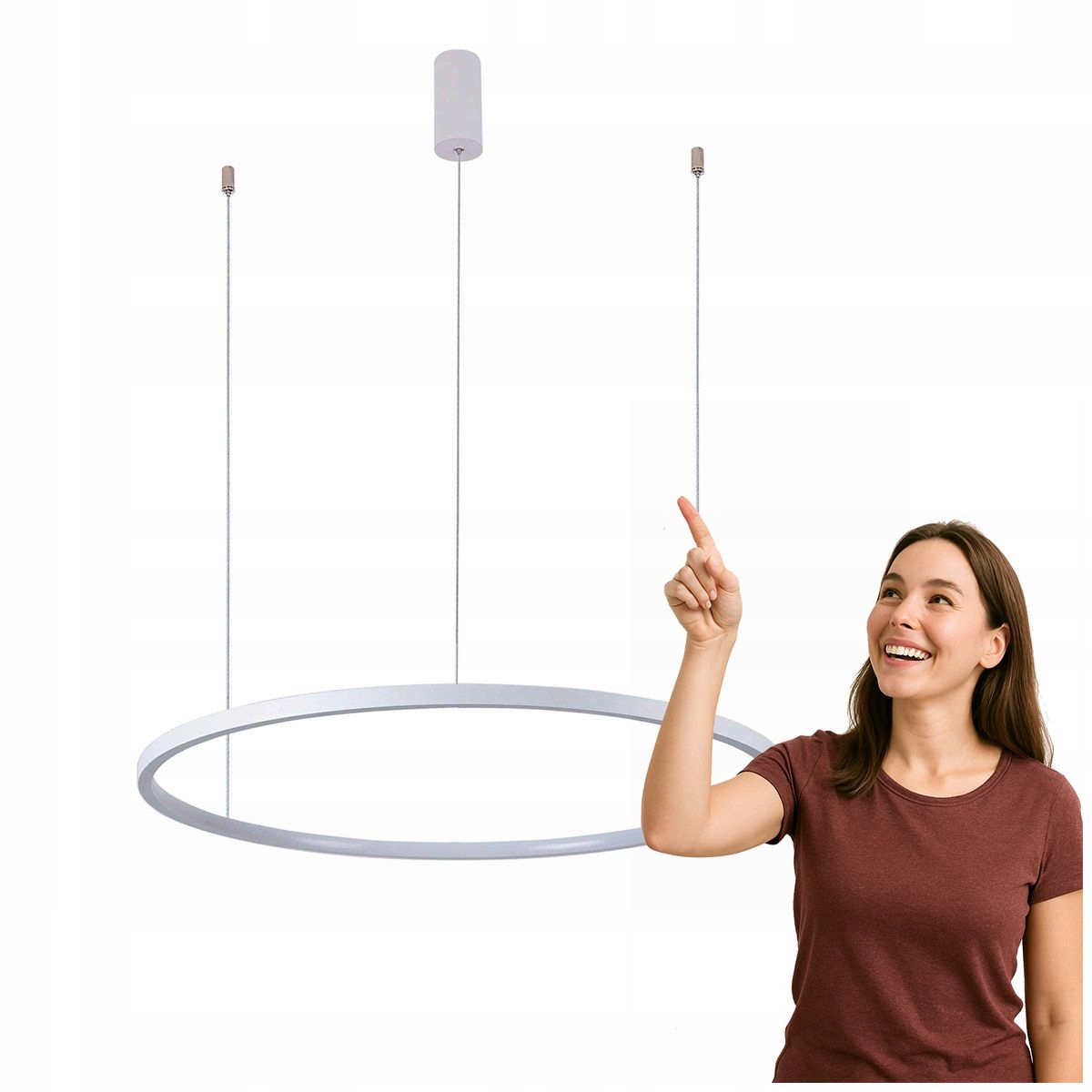 Moderná závesná lampa Vinola Led 58W biela s Italux