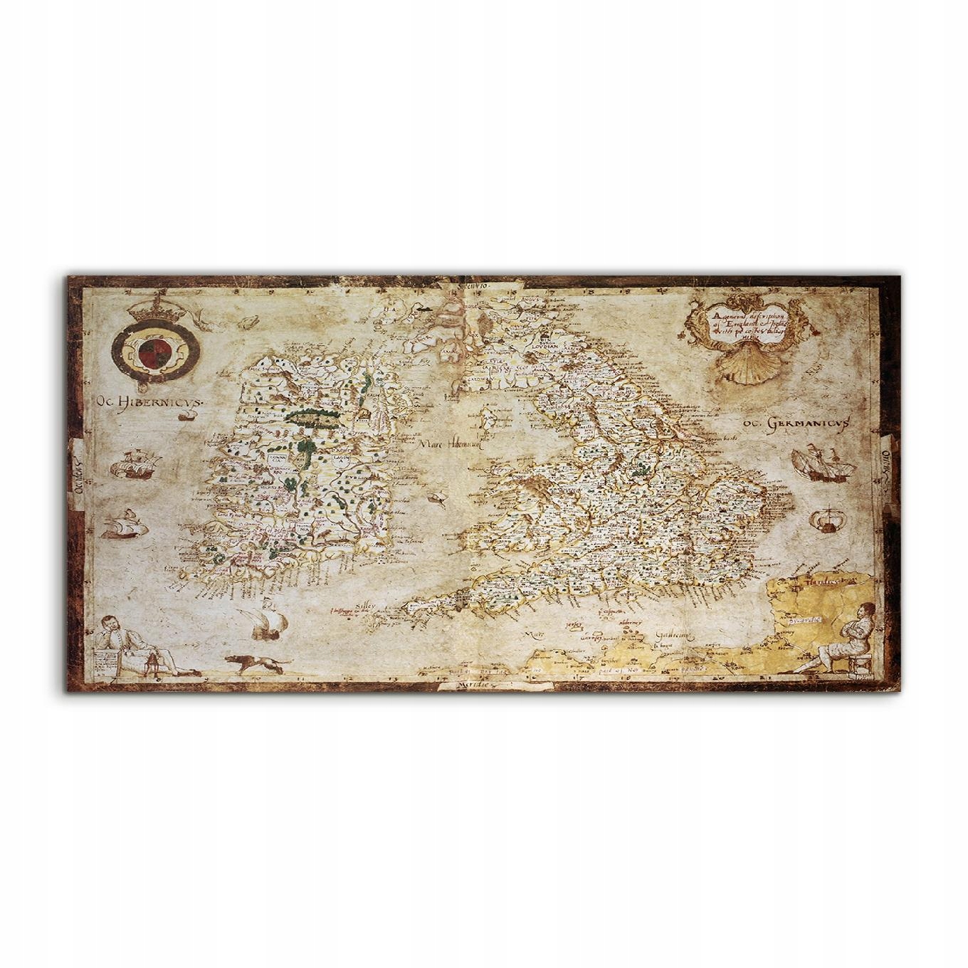 

Fotoobraz 120x60 na ścianę Mapa Stara Anglia Wyspa