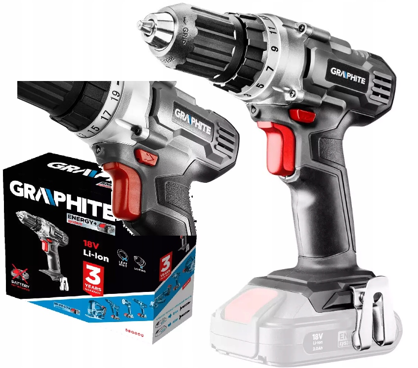 Graphite Aku Vrtačka Energy+ 18V bez akumulátoru 58G000