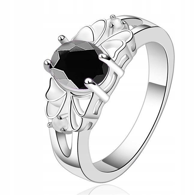 

Srebrny Pierścionek Z Czarną Cyrkonią Rozmiar 11