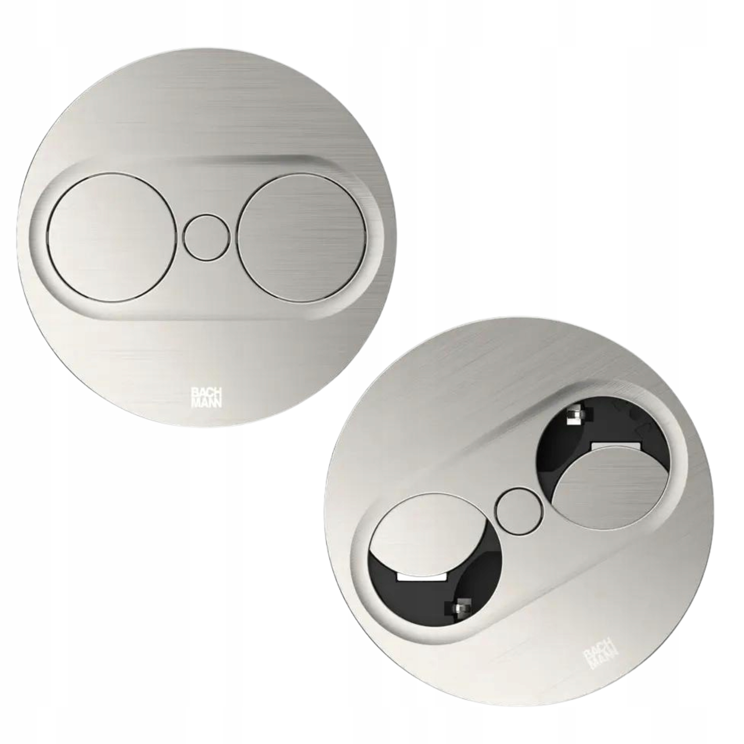 Zásuvka Na Pracovní Desku Dvojitá Inox Bachmann Twist 2 Pro Pracovní Desku