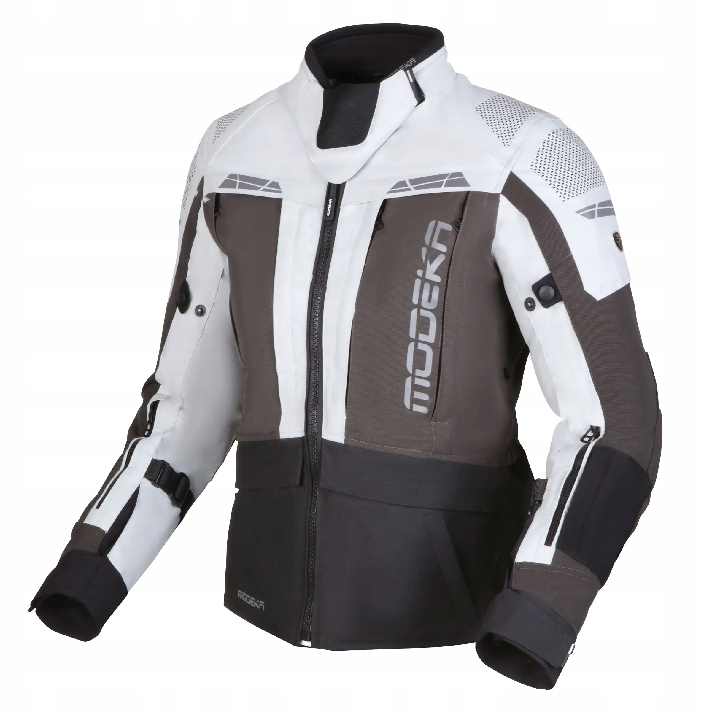 Textilná bunda Modeka Hydron Lady Popolavá/Tmavošedá/Čierna 38