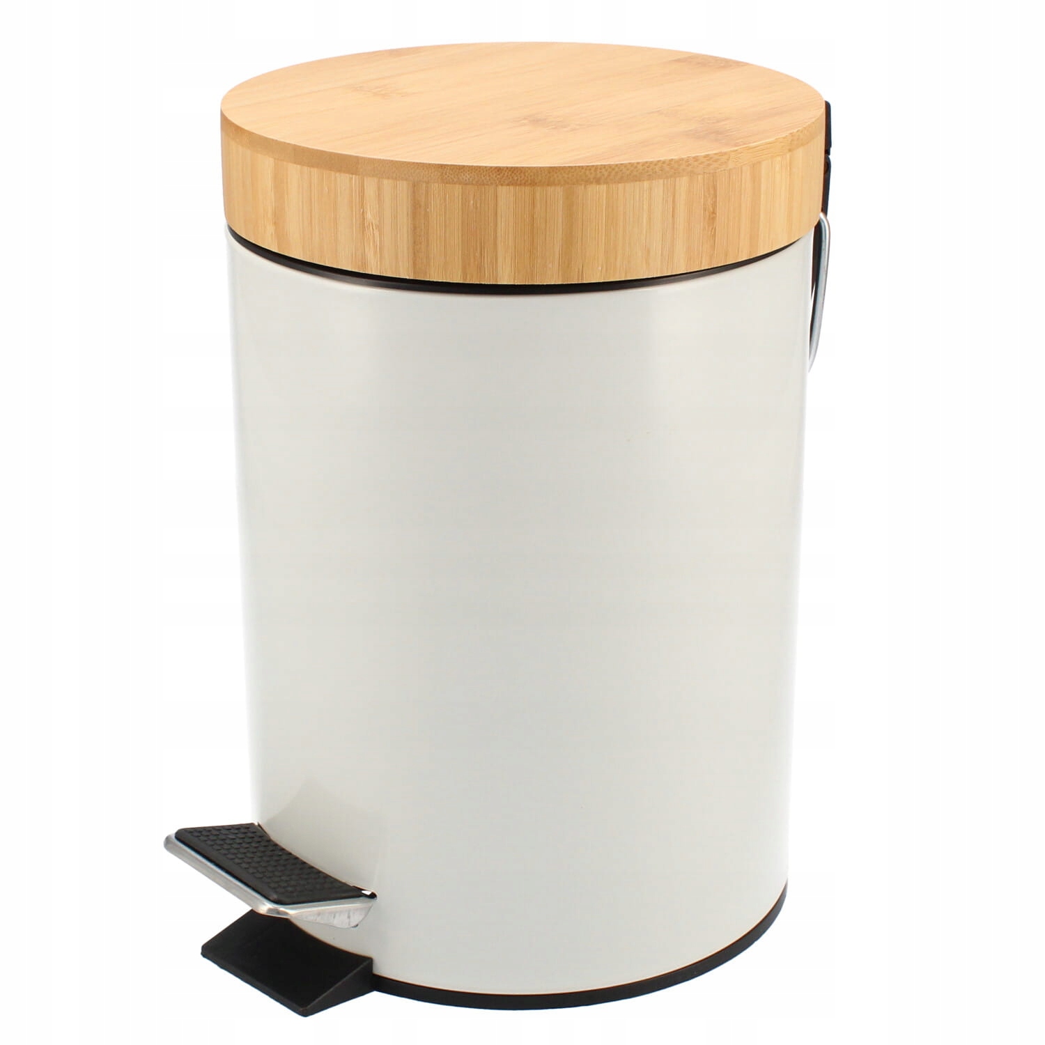 

Kosz łazienkowy metalowy z pedałem bambus 3L