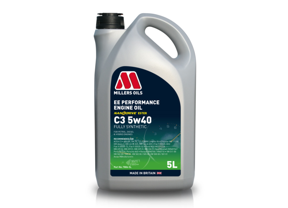 Plne synt. motor. olej Millers Oils Ee Performance C3 5W-40 5l s Nanodrive