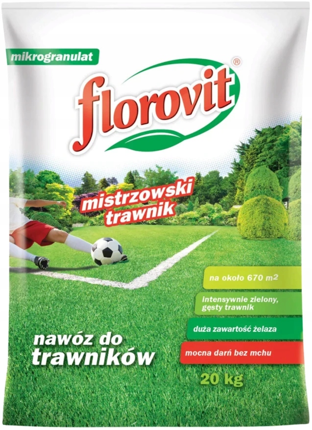 Nawóz do trawników z mchem Florovit 20 kg Granulat Pobudzenie krzewienia