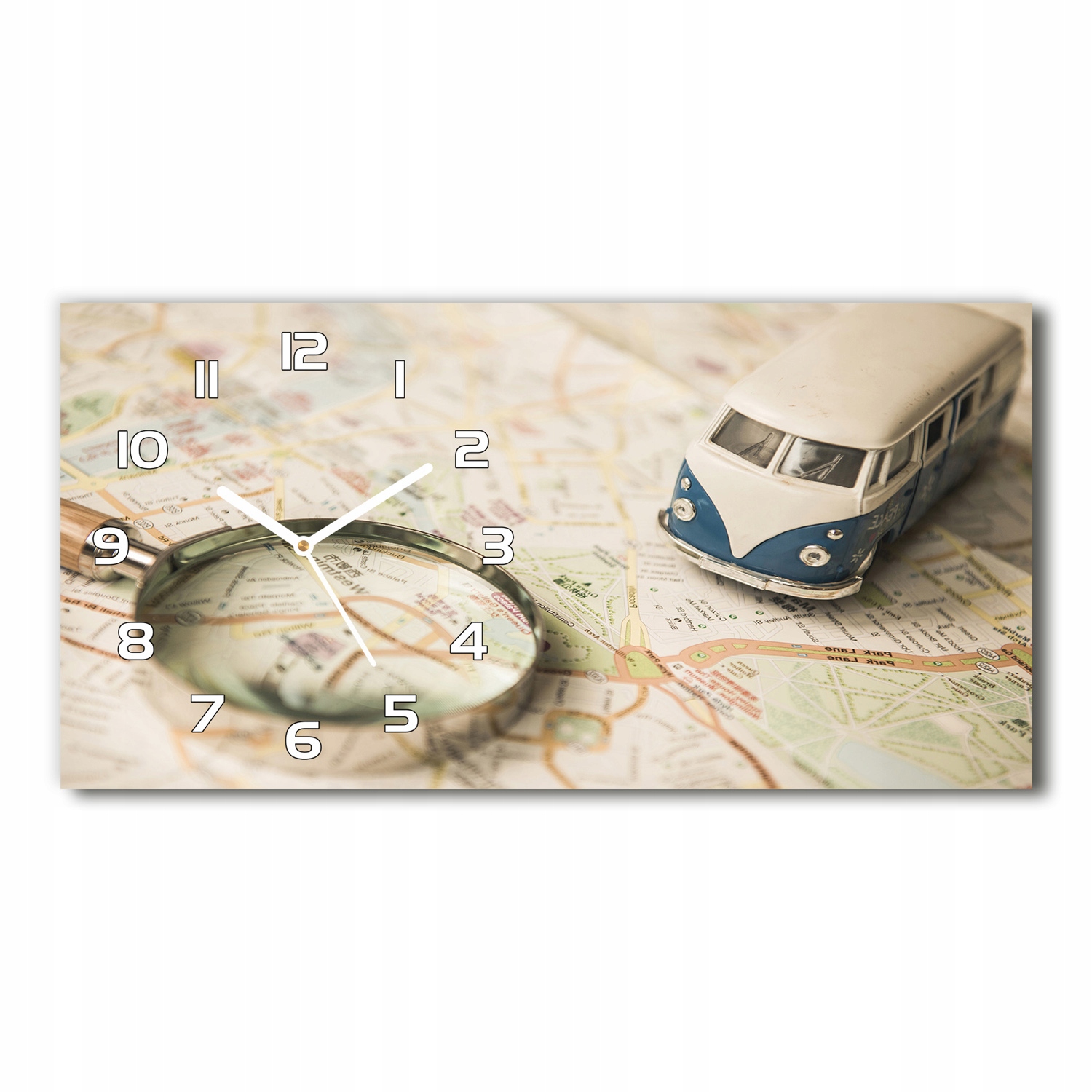 

Zegar ścienny szklany Symbolika podróży 60x30 cm