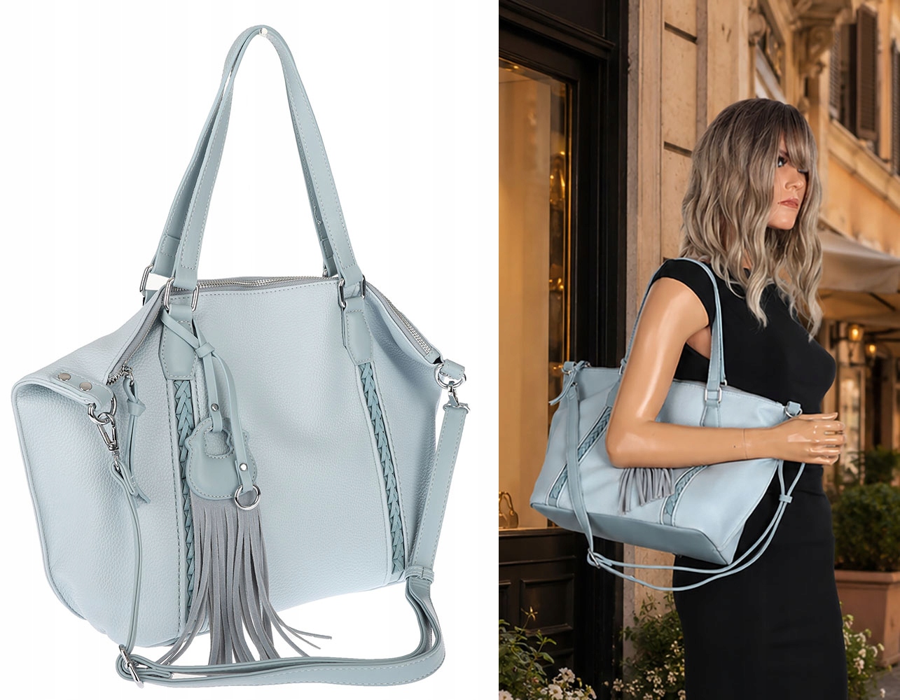 Dámská kabelka shopperka, vak na rameno i do ruky, crossbody MC870 modrá