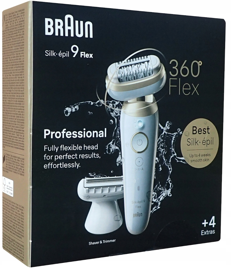 Depilator Golarka do Bikini Nóg Braun 9-041 Silk-Epil 9 Flex 3D 4 dodatki