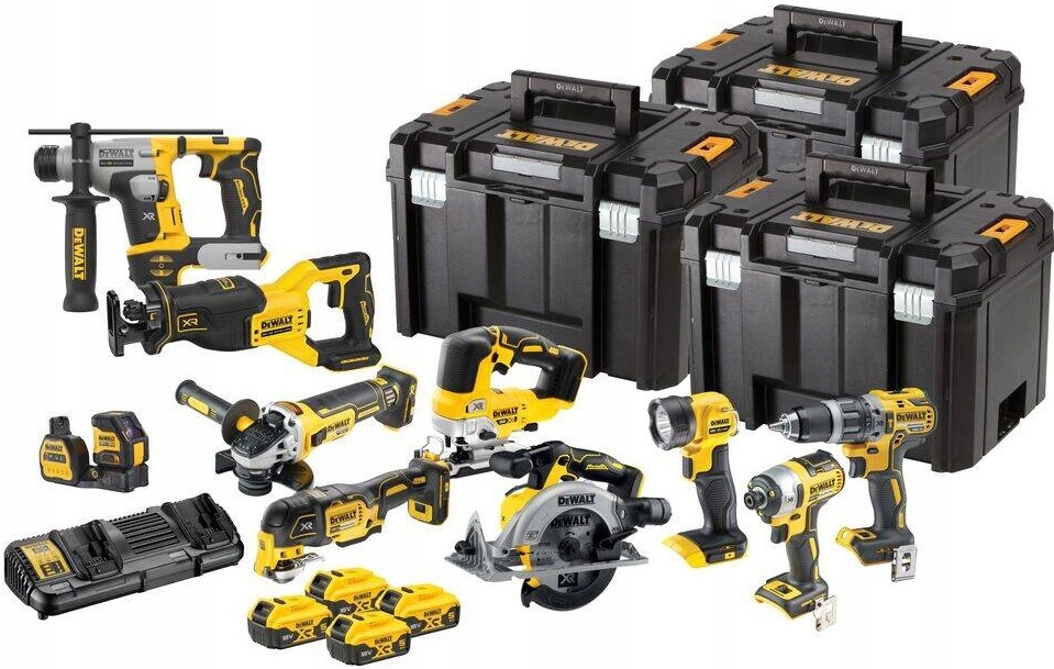 Zestaw Combo 10 Elektronarzędzi 18V Xr 4x5,0AH Tstak DCK1012P4T-QW Dewalt