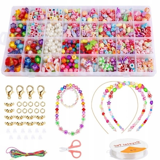 Zestaw koralików do robienia bransoletek ZABAWIA_PL