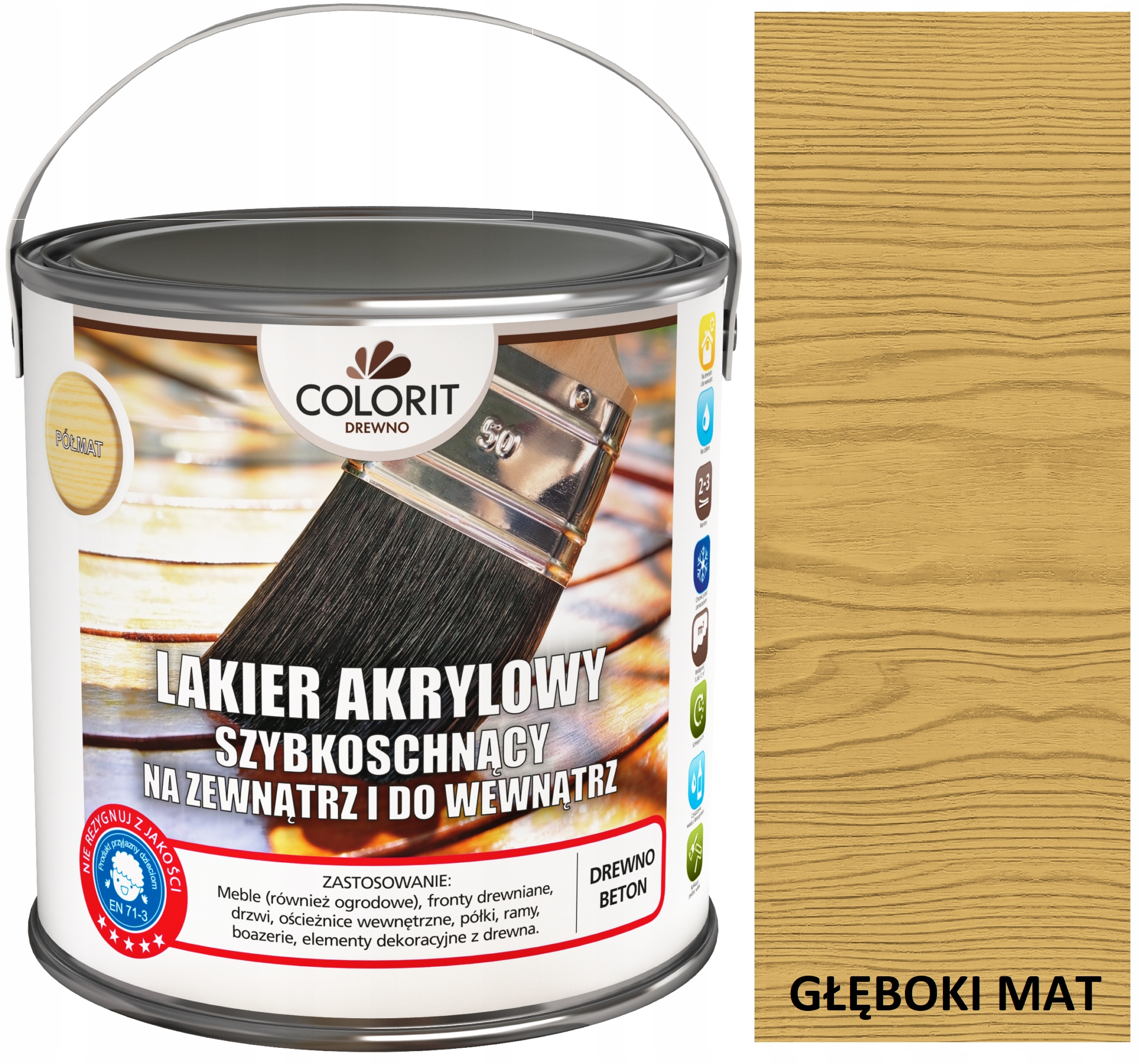 Colorit Akrylový Lak Na Dřevo 2,5 L Hluboký Matný