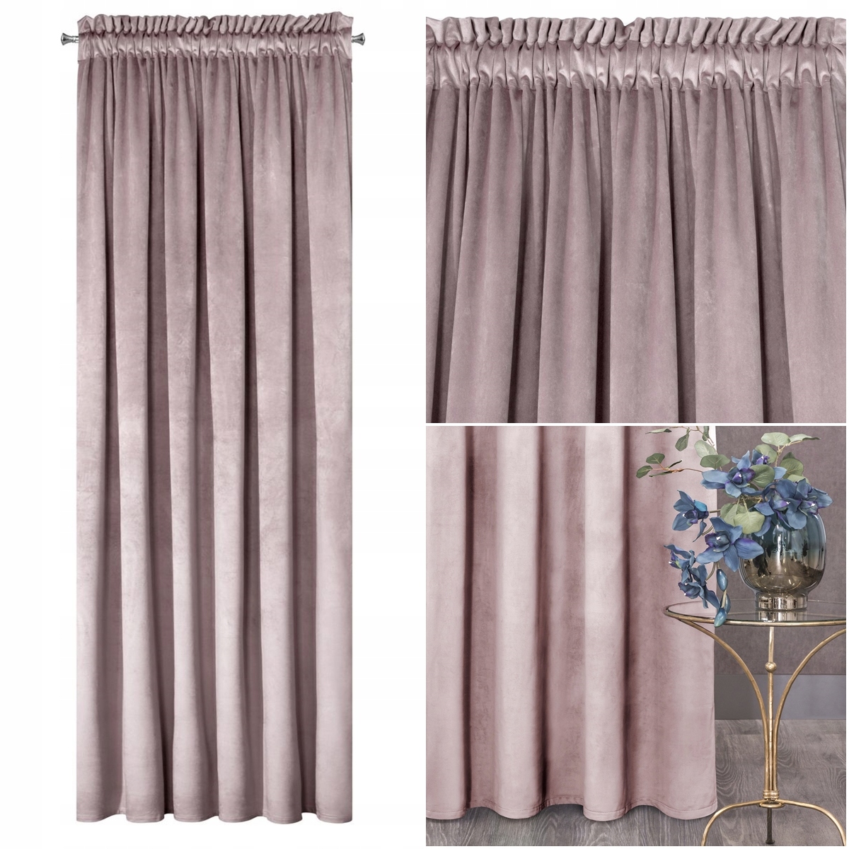 

Zasłony Velvet Rosa 140X270 Taśma Różne
