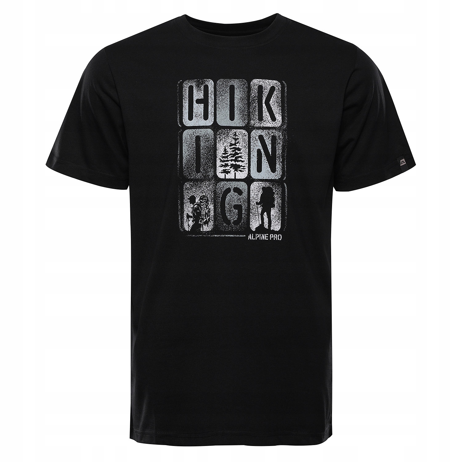 Koszulka męska bawełniana Alpine Pro Bolen 2 k.czarny hiking r.XL
