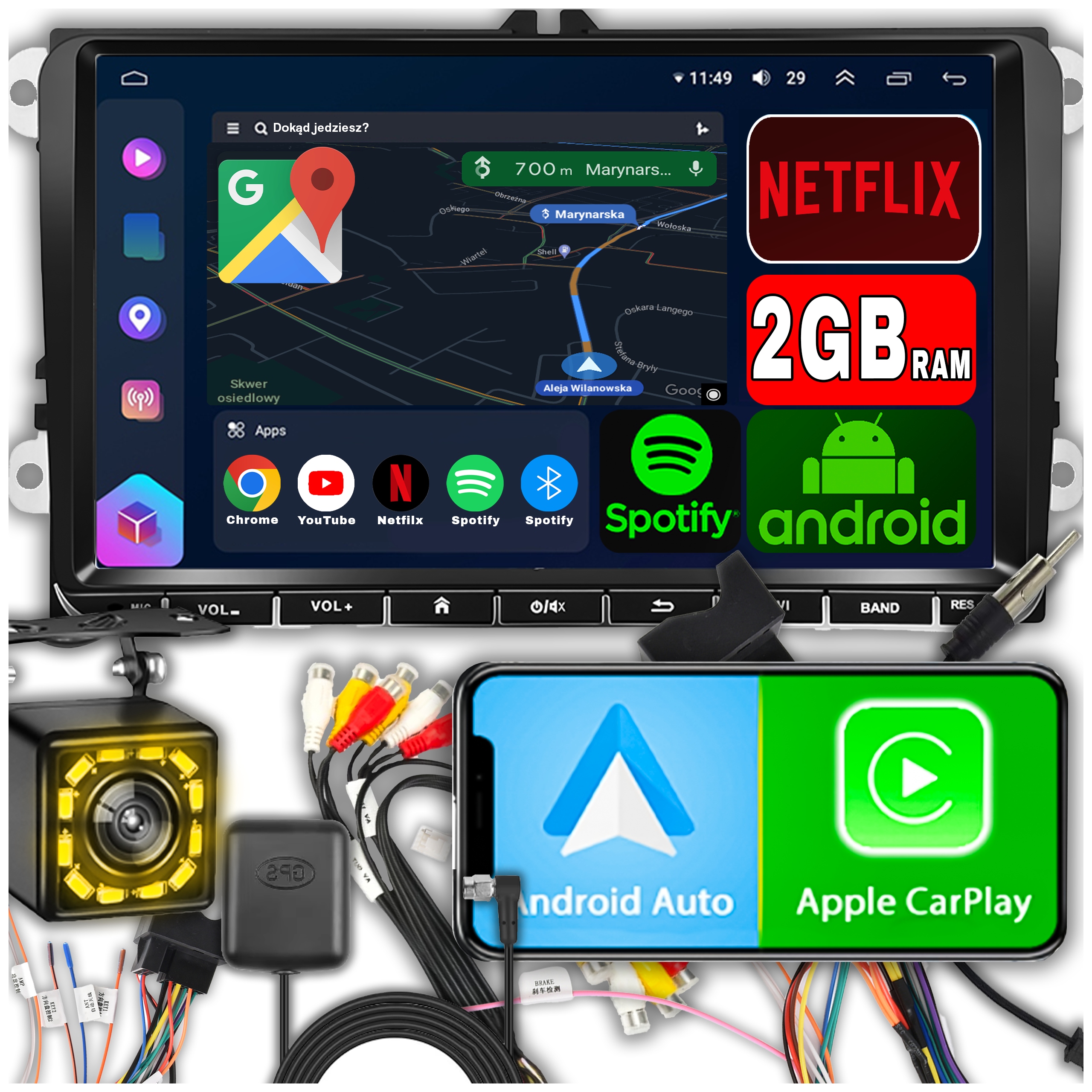 Rádio pro Seat Leon II Toledo III IV Altea XL Alhambra Android Carplay Wifi