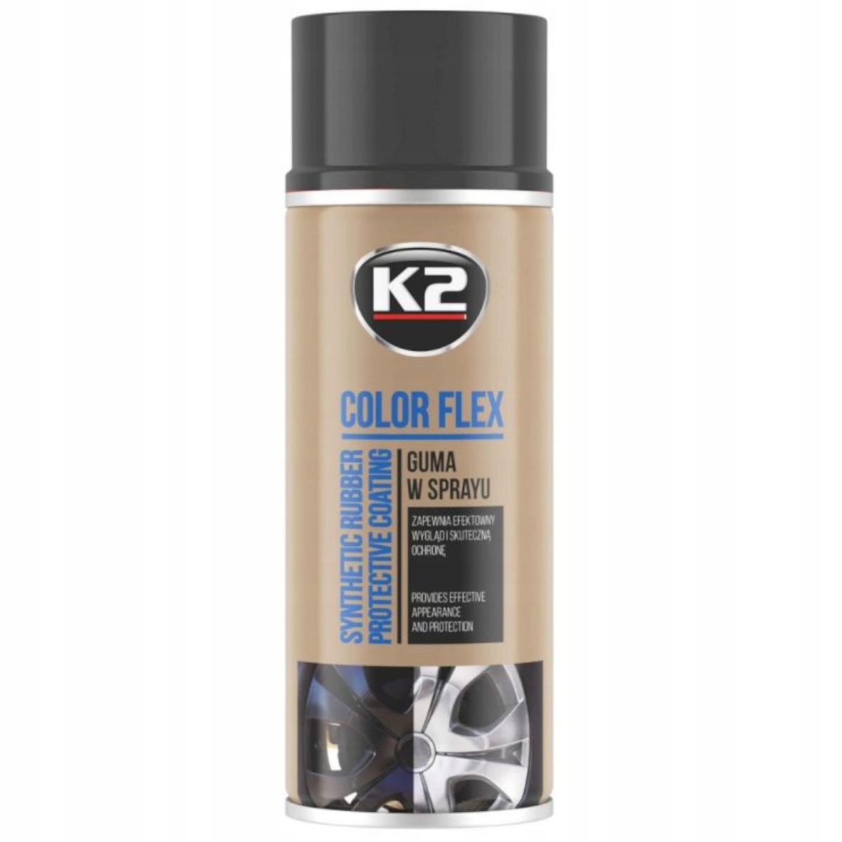 K2 COLOR FLEX Guma w Sprayu Czarny Połysk 400 ml
