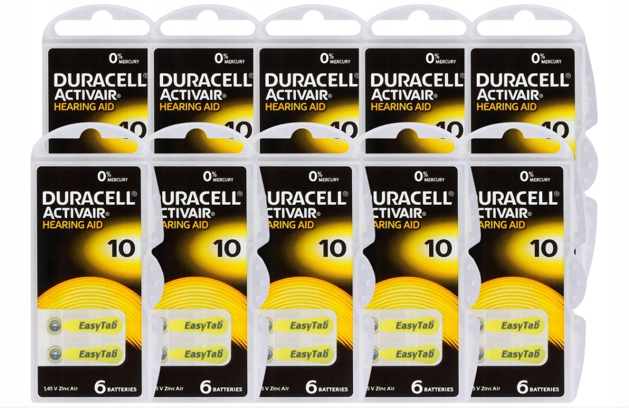 

Baterie Słuchowe Duracell 10 PR70 ZincAir 60 szt.