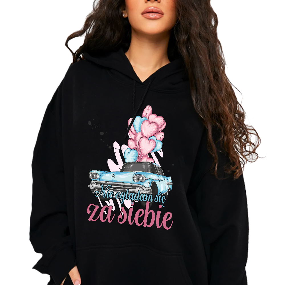 Mikina S Kapucí Hoodie Top Neohlížej Se Za Sebe Ženská motivace XL