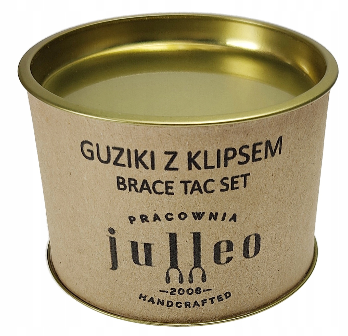 GUZIKI Z KLIPSEM, METALOWE, DO SZELEK, BRACE TAC Wzór dominujący bez wzoru