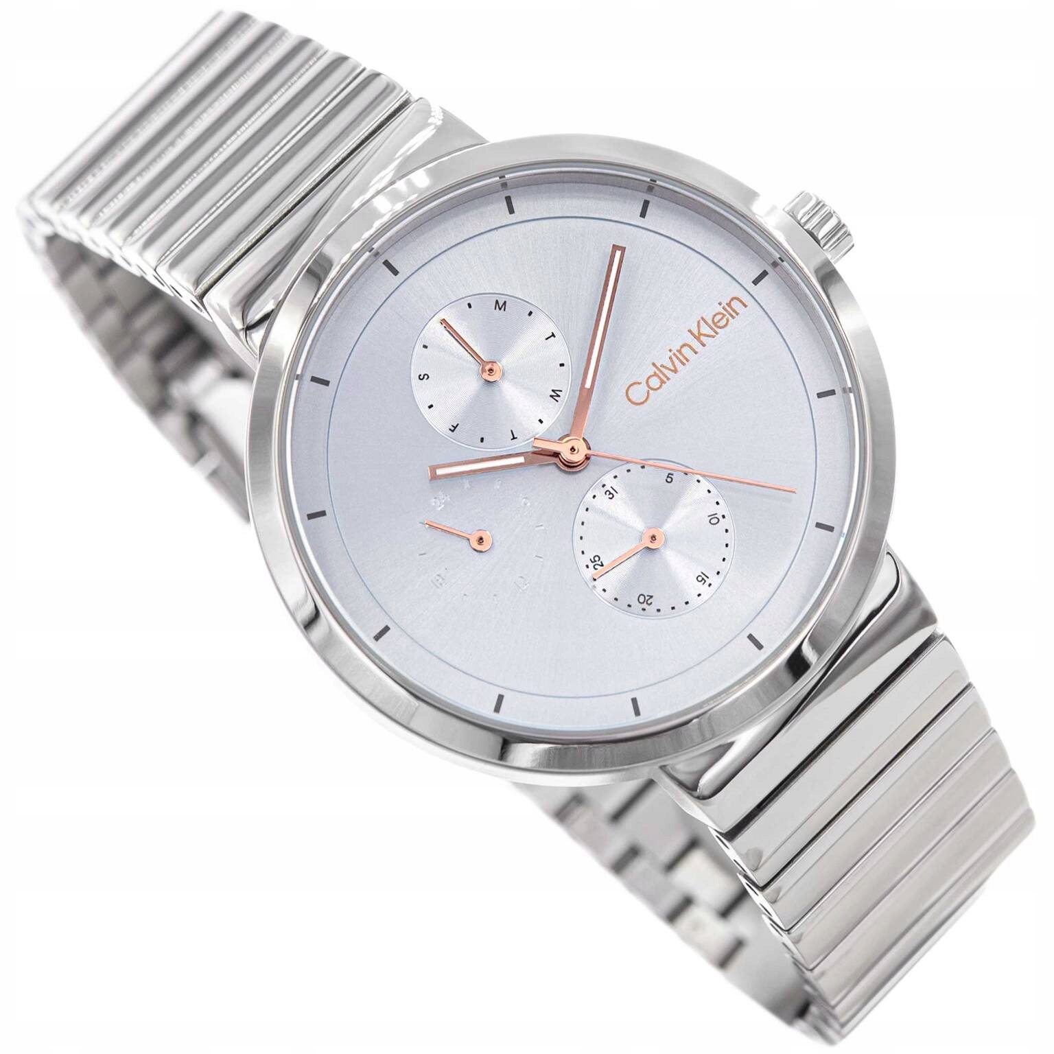 Dámské Hodinky Calvin Klein 25100032 Create Stříbrné Na Náramku Datumovka