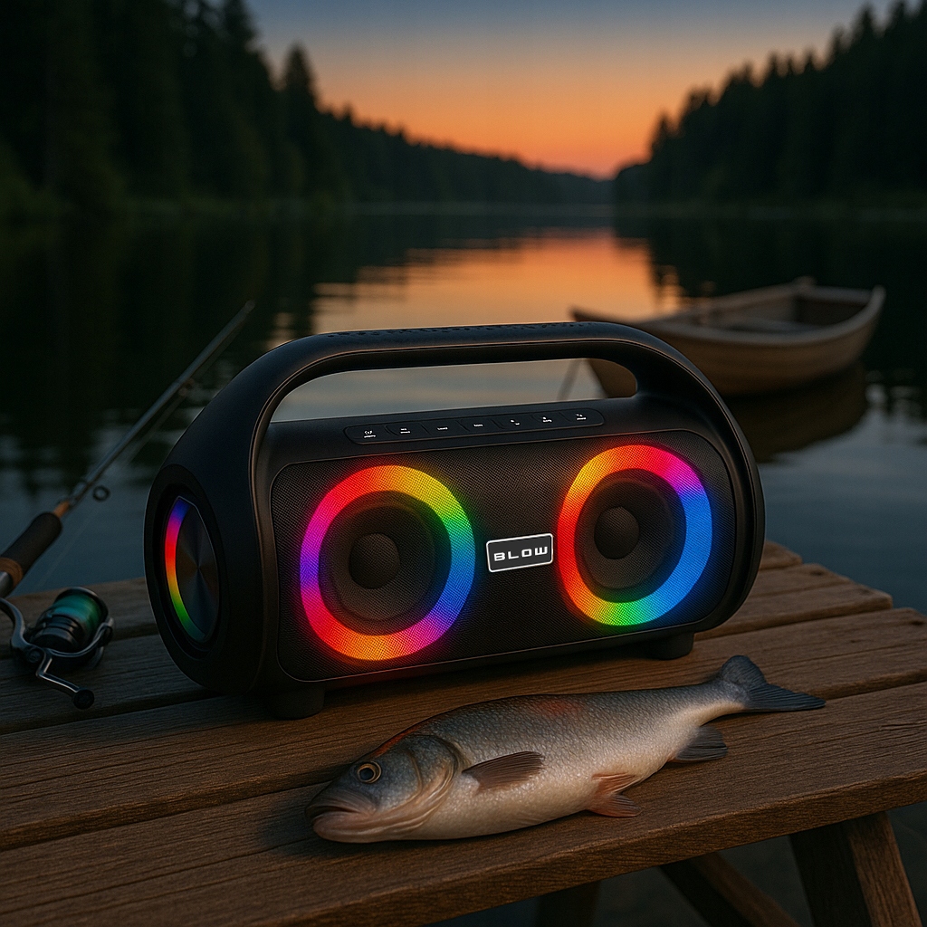 GŁOŚNIK BLUETOOTH PRZENOŚNY BEZPRZEWODOWY WODOODPORNY IPX5 RADIO FM USB RGB Kod producenta 30-405#