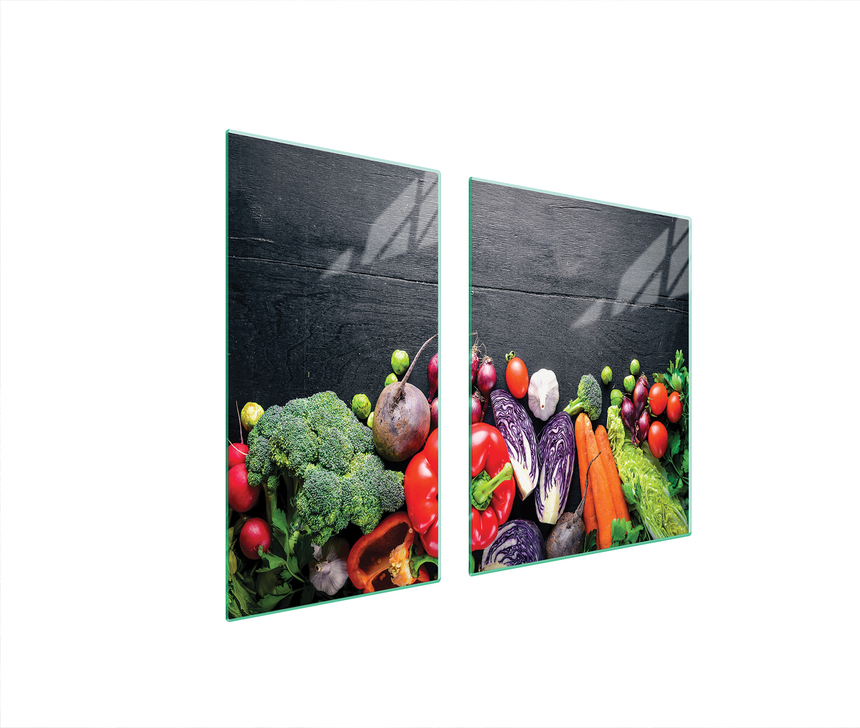 Skleněná Ochranná Deska Na Sporák 90x52 Zelenina Tvrzené Sklo