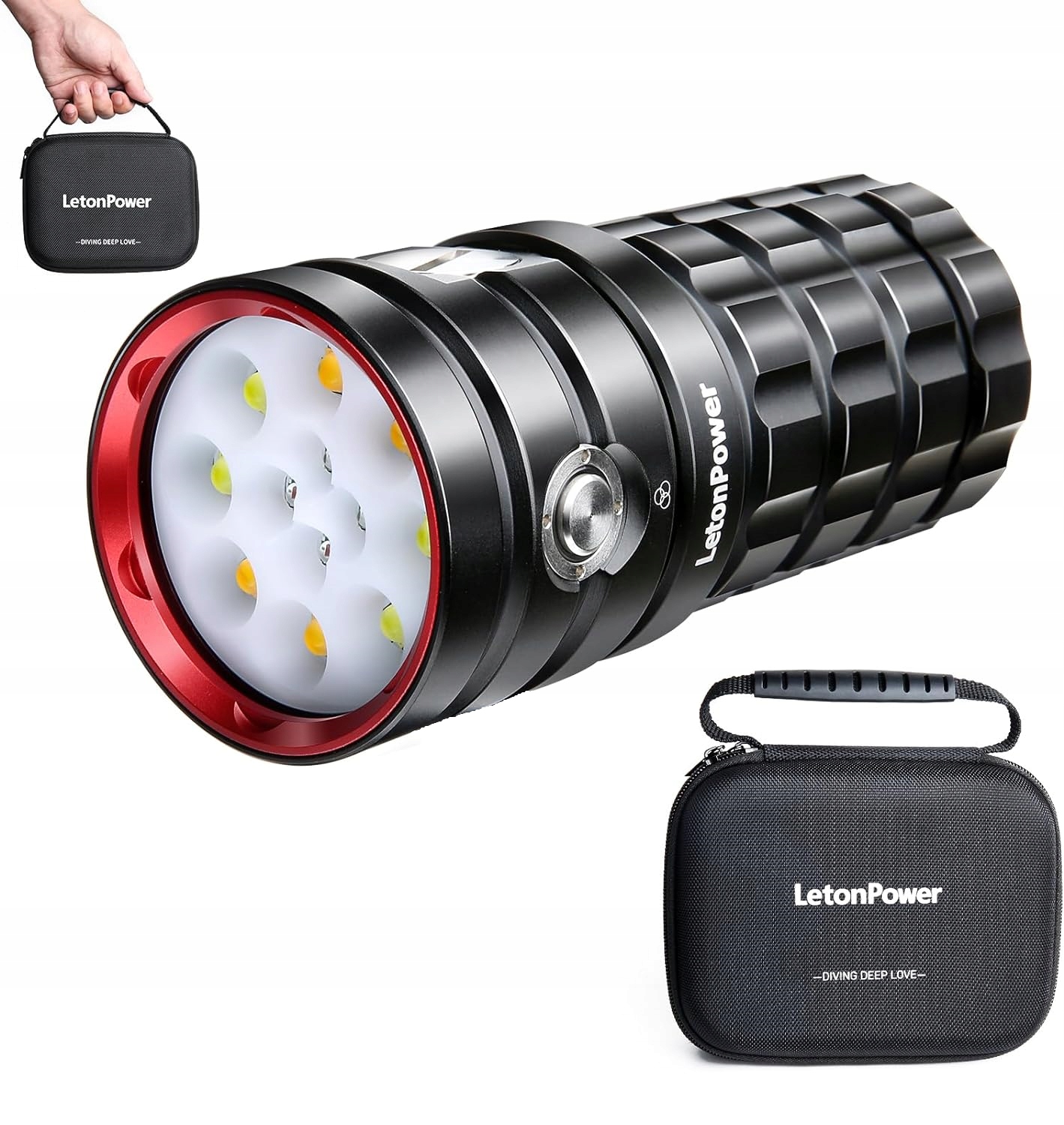 WURKKOS DL70 Latarka Nurkowa 13000 Lumen 4XHP502 LED Akumulator 5000mAh — miniatura 9