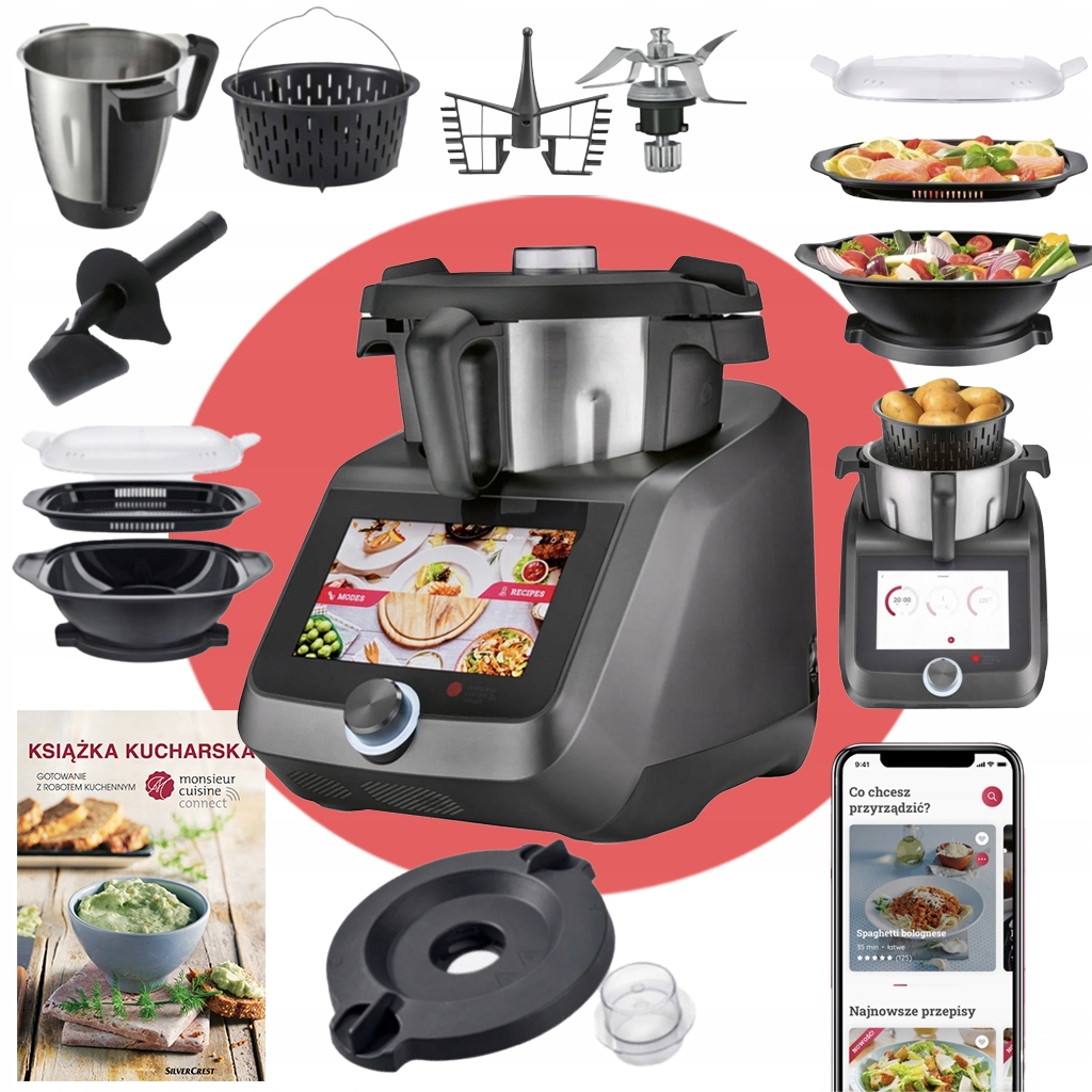 Robot Kuchenny Lidlomix Monsieur Cuisine Smart Antracytowy 2026 Wi-Fi Apka