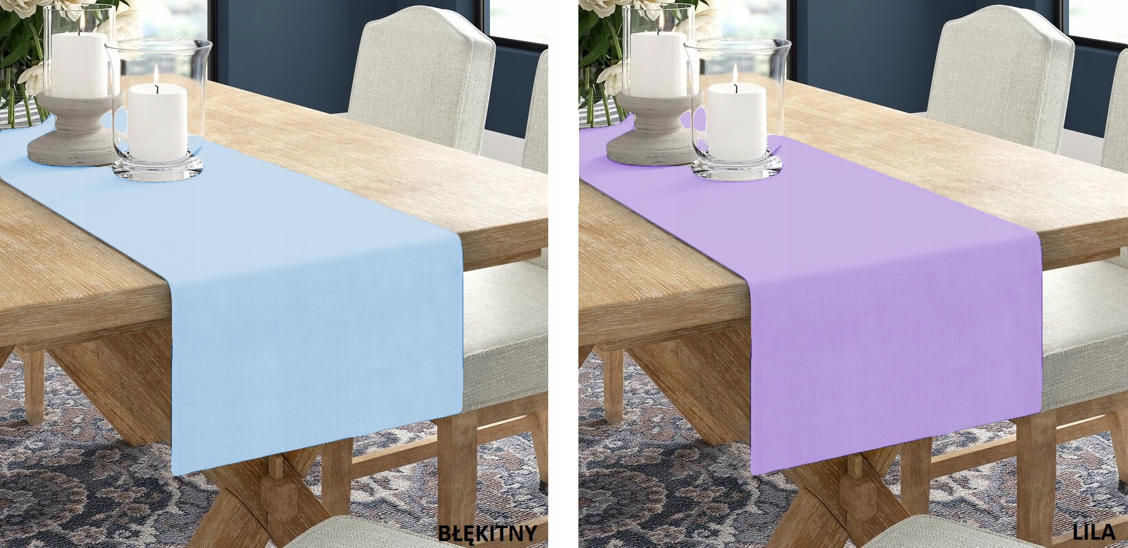 BIEŻNIK OBRUS GŁADKI MATOWY 40x140 KOLORY Szerokość produktu 40 cm