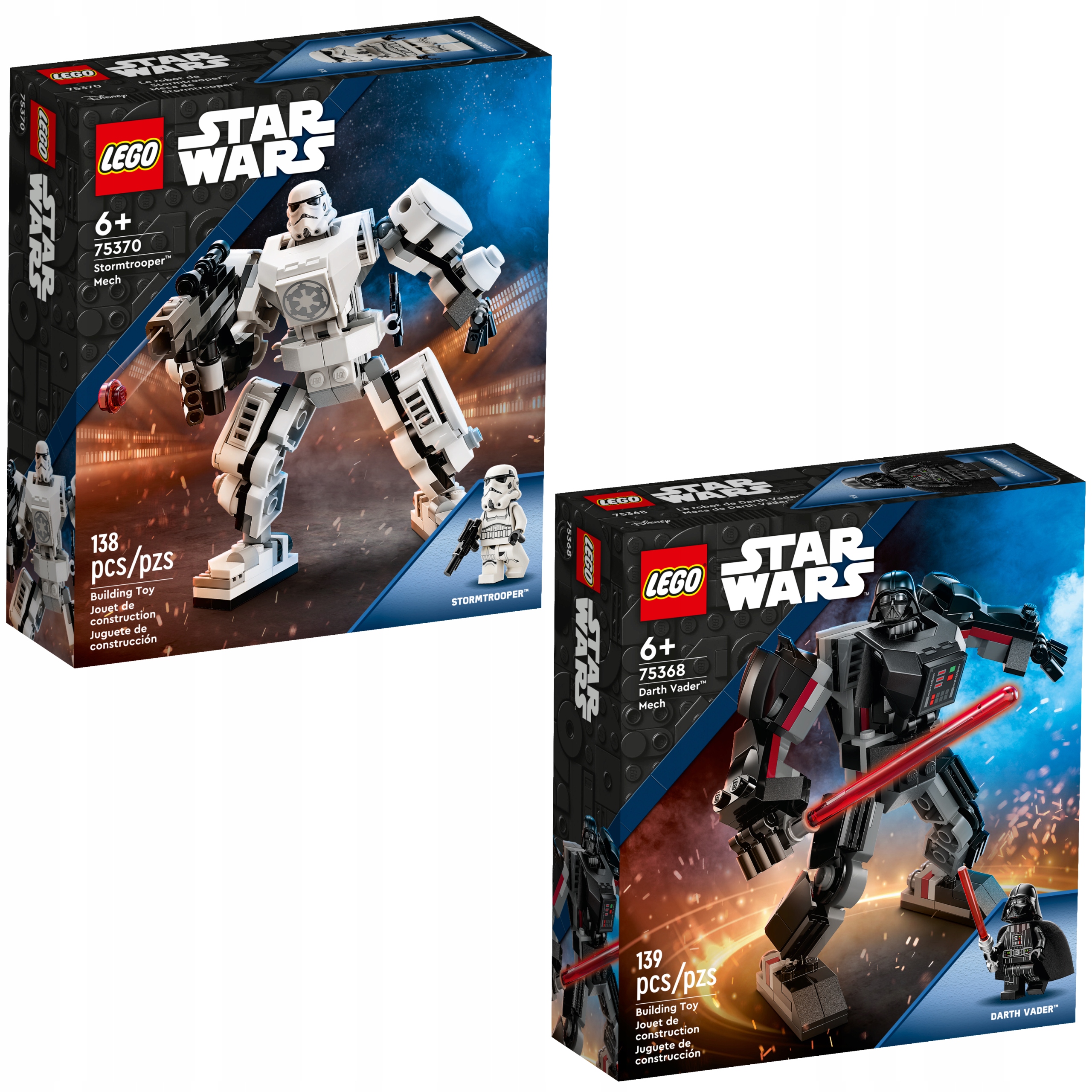 LEGO Star Wars 75370 Mech Szturmowca + Robot Dartha Vadera 75368