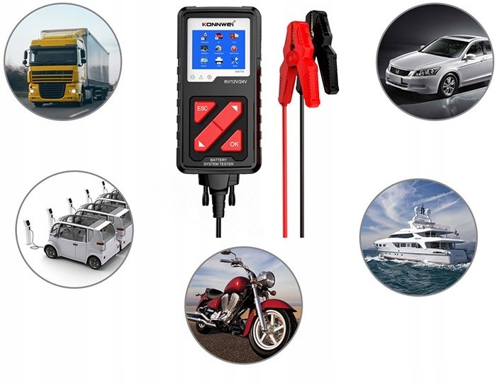 TESTER DO AKUMULATOROW BATERII 6V 12V 24V 2 220AH Producent code KW710 j Polski