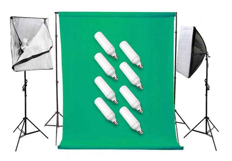 ZESTAW 3400W 2x SOFTBOX 50x70 2XSTATYW 230 GREEN