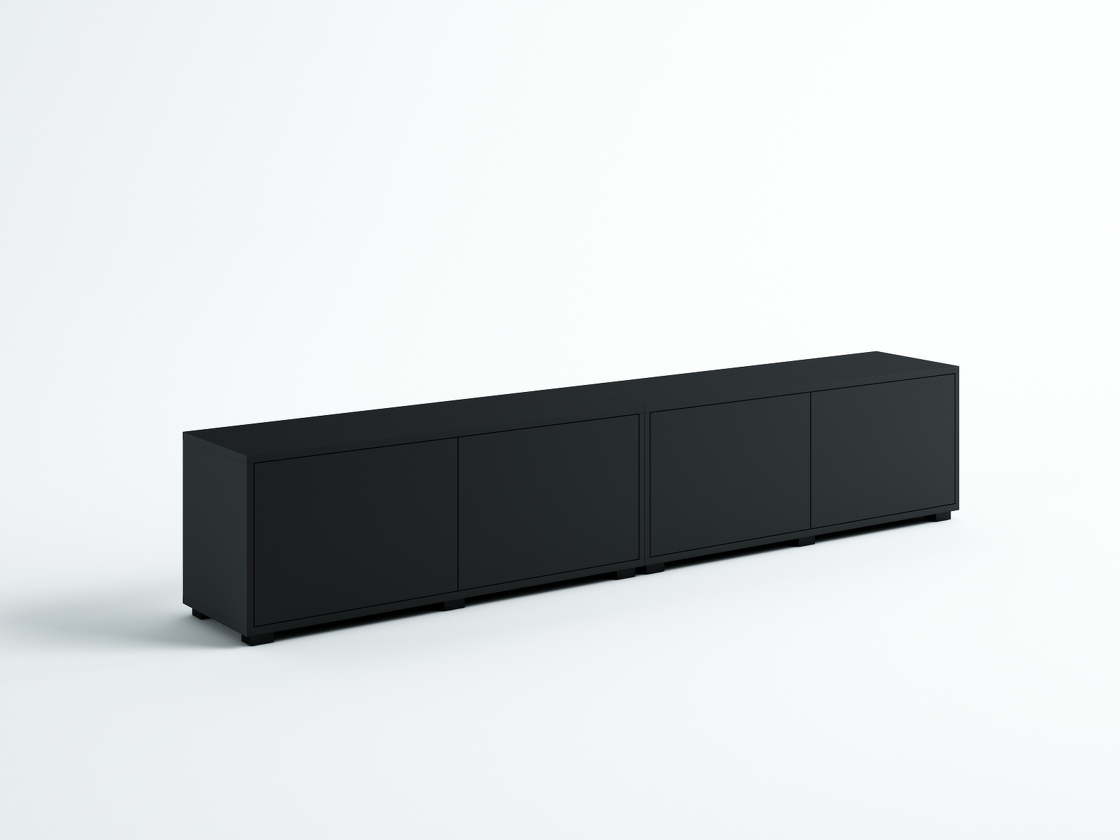 WISZĄCA / STOJĄCA SZAFKA RTV 280 CM CZARNY MAT NOWOCZESNY DESIGN WYSOKA
