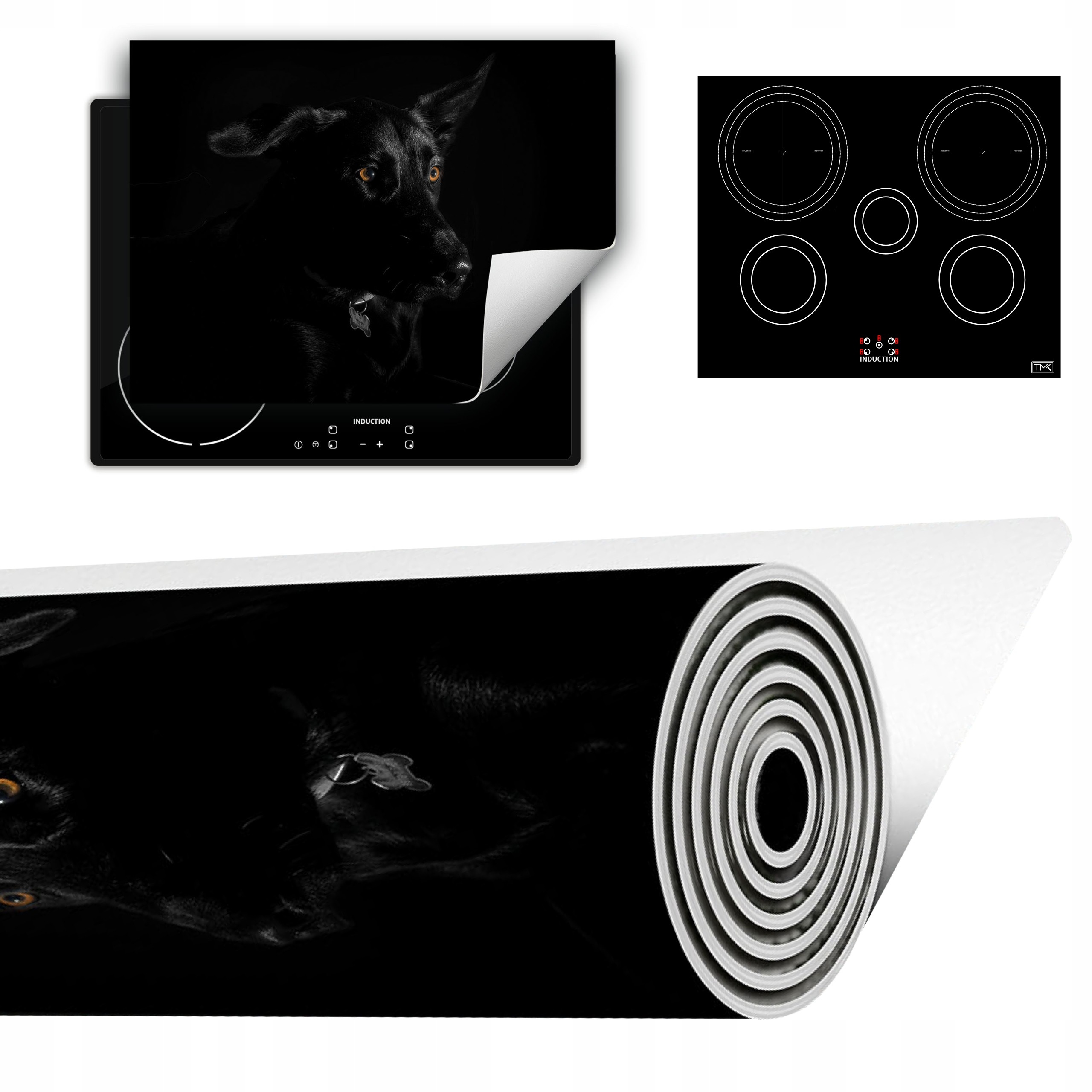 Vinylová Podložka Do Kuchyně Více Místa 70x52 černá pes