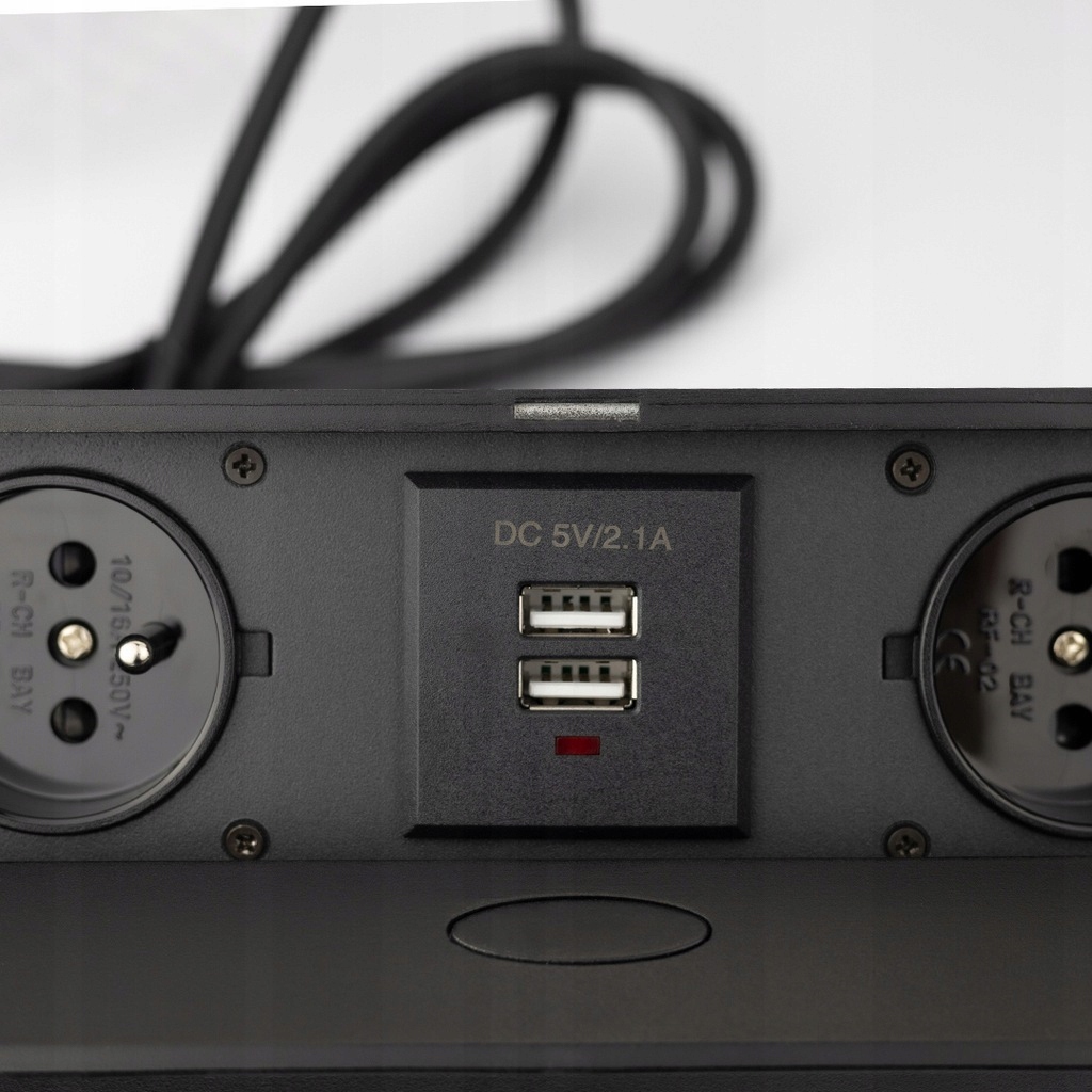 GNIAZDO CHOWANE W BLAT ALU WPUSZCZANE NABLATOWE MEBLOWE + 2x gniazdko USB Marka inna